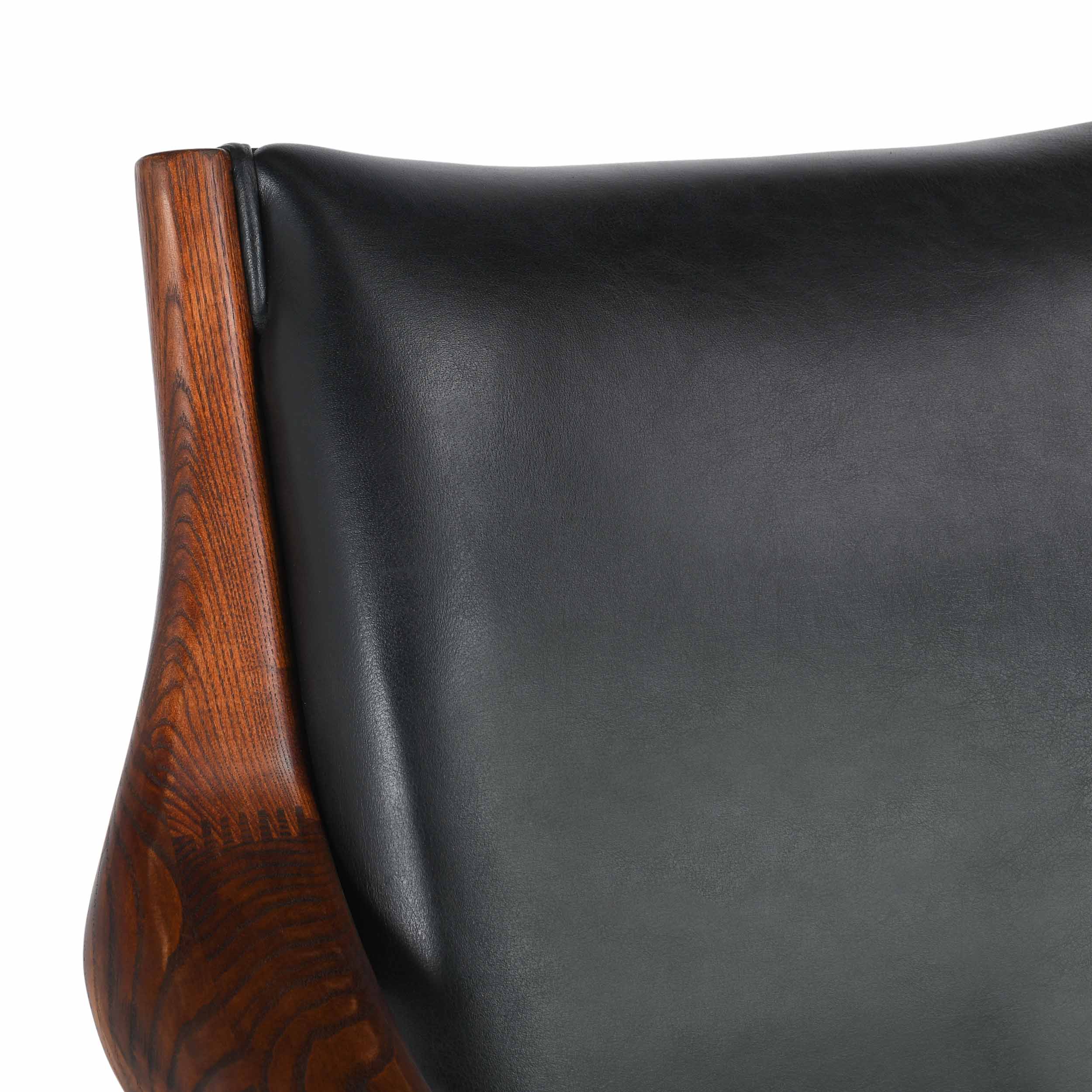 Kiannah Leather Chair, Jet Black - Image 6