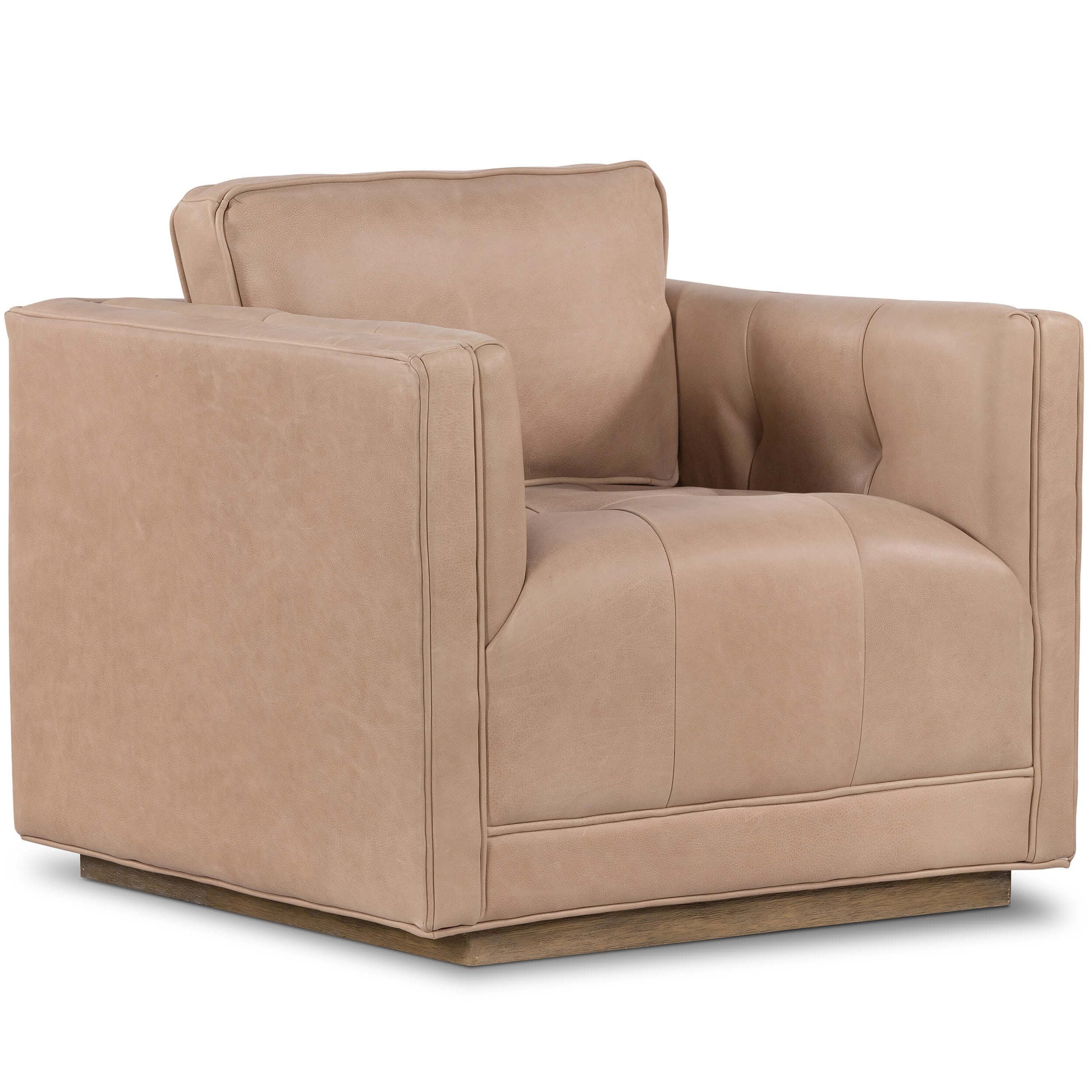 Kiera Leather Swivel, Palermo Nude by Four Hands