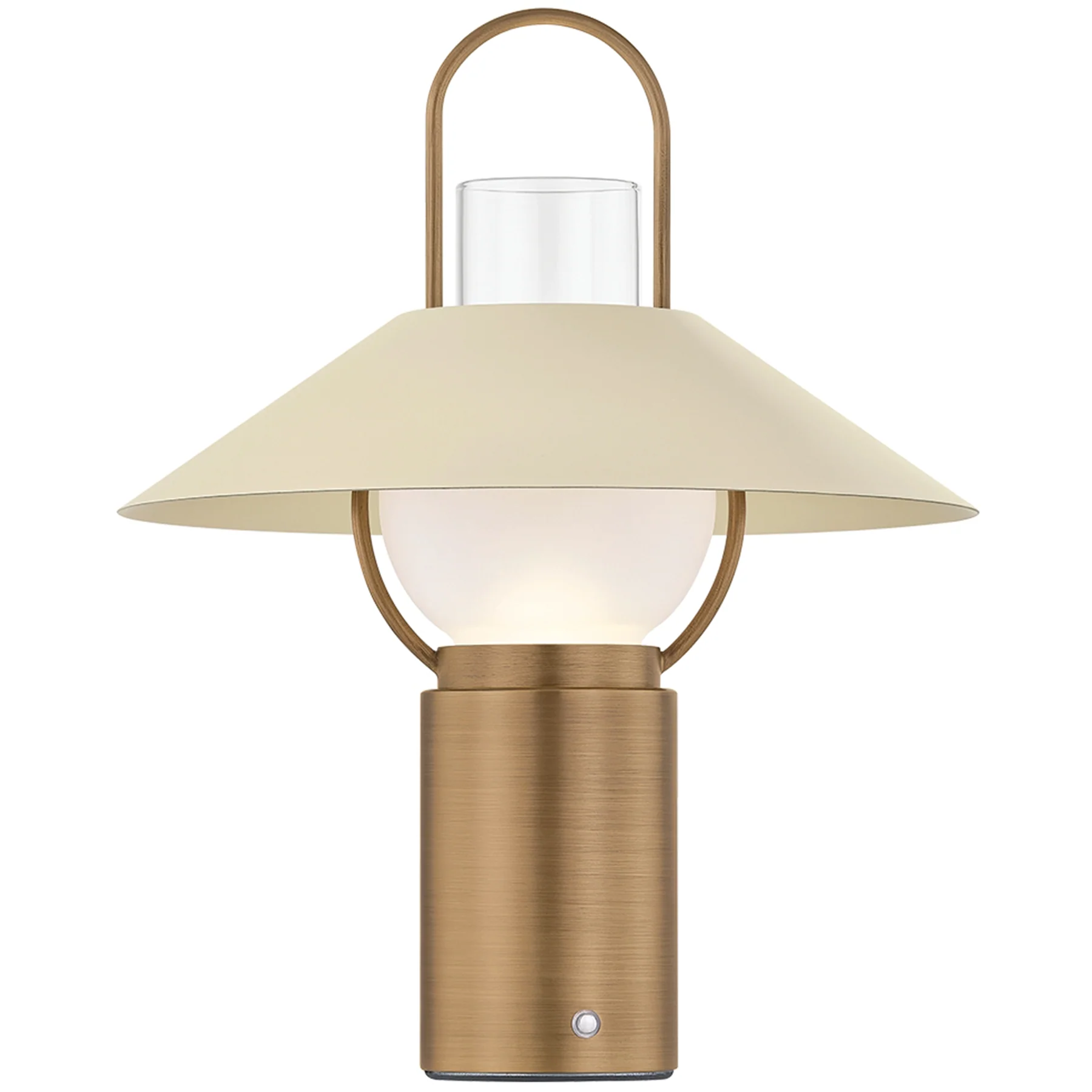 Kindle Rechargeable Table Lamp, Patina Brass/Soft Sand