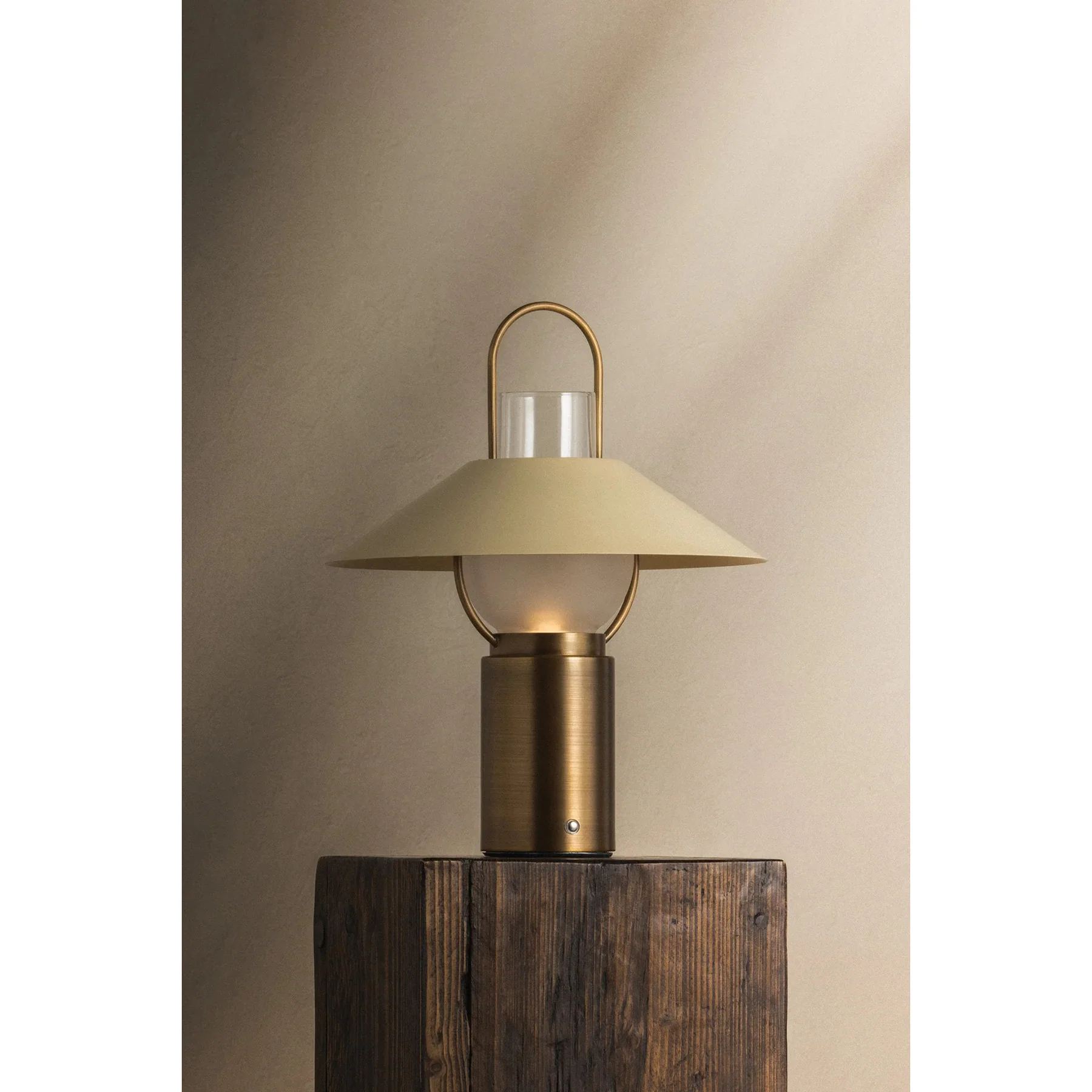 Kindle Rechargeable Table Lamp, Patina Brass/Soft Sand - Image 2