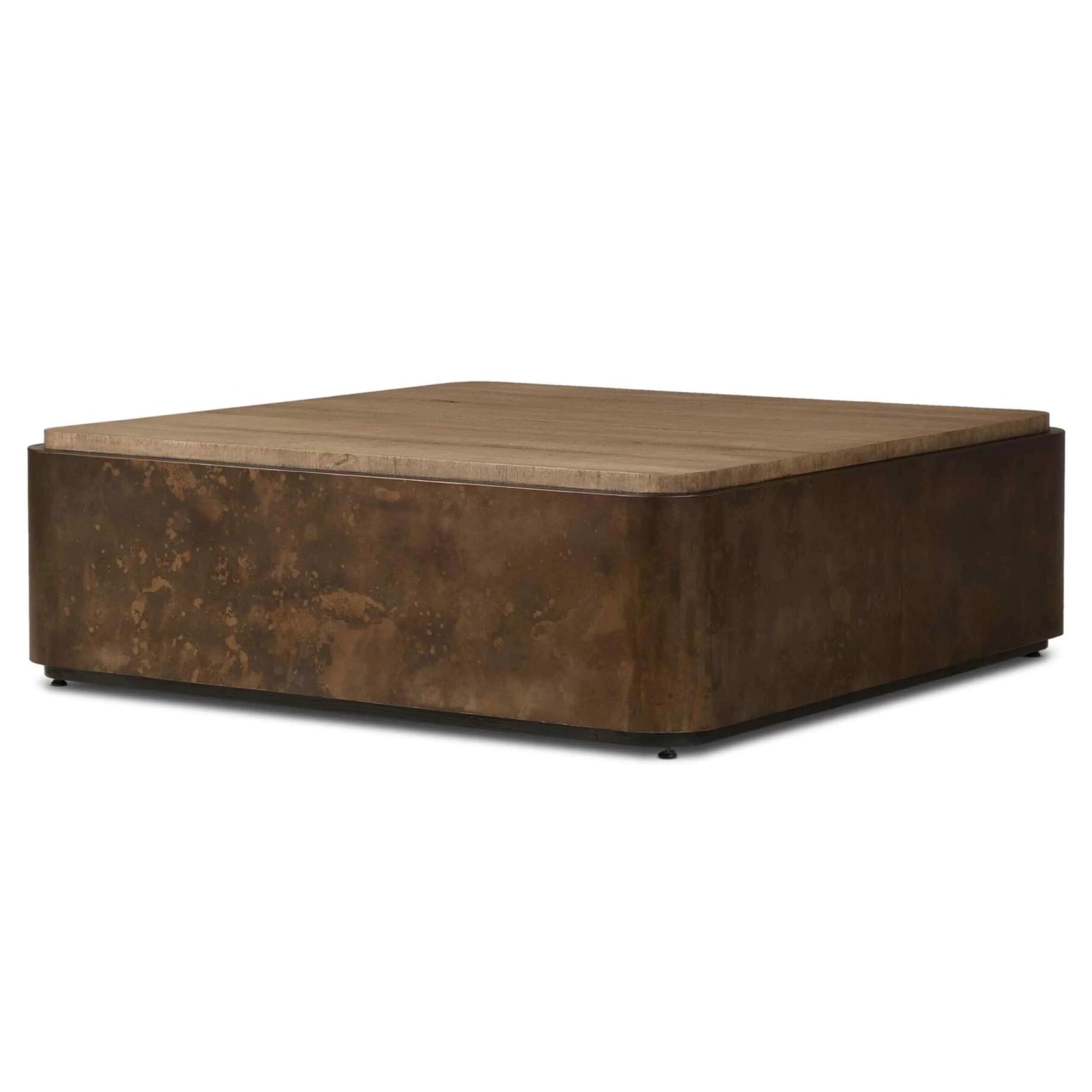 Kipp Square Coffee Table, Burnt Bleached by Four Hands