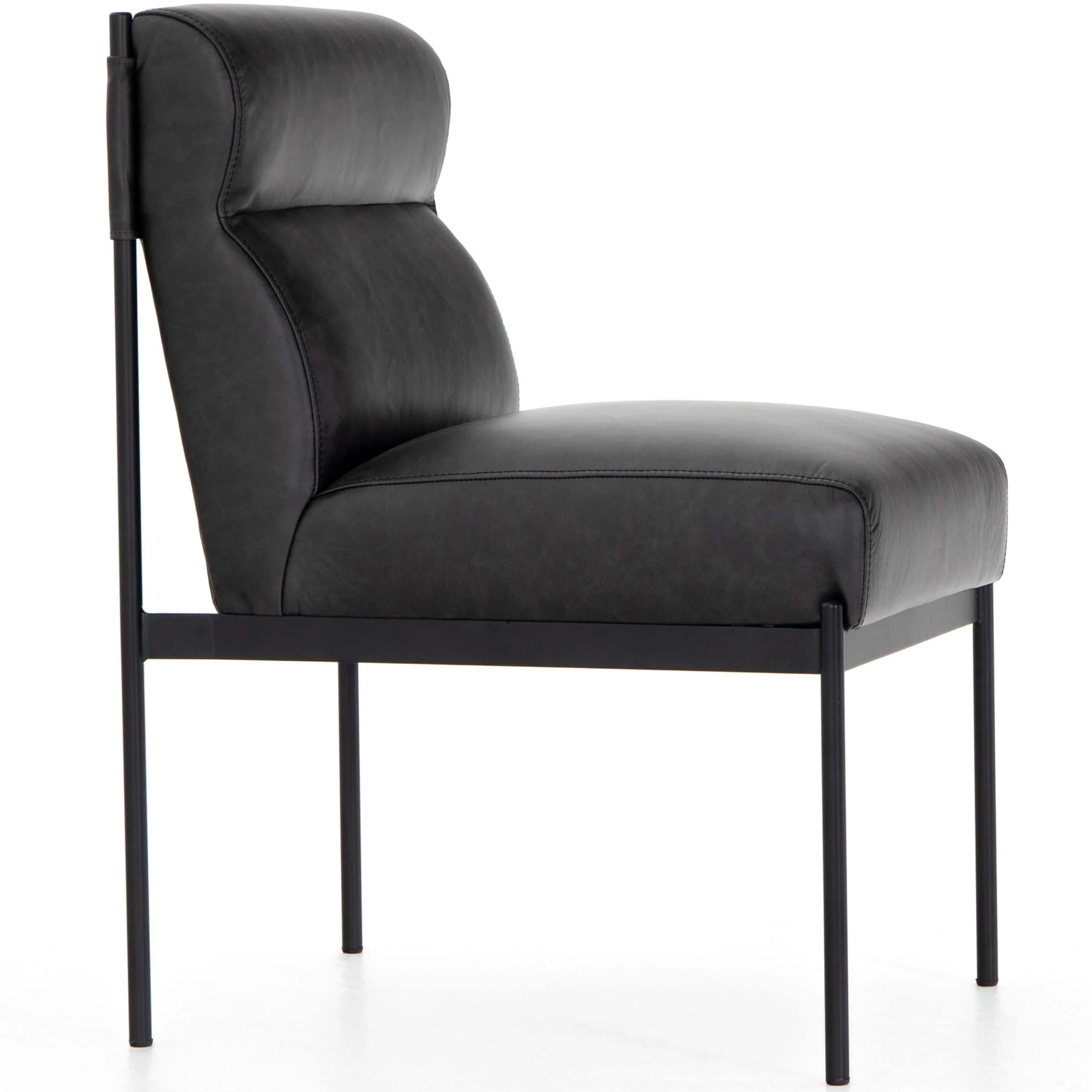Klein Leather Dining Chair, Sonoma Black, Set of 2 by Four Hands - Image 3