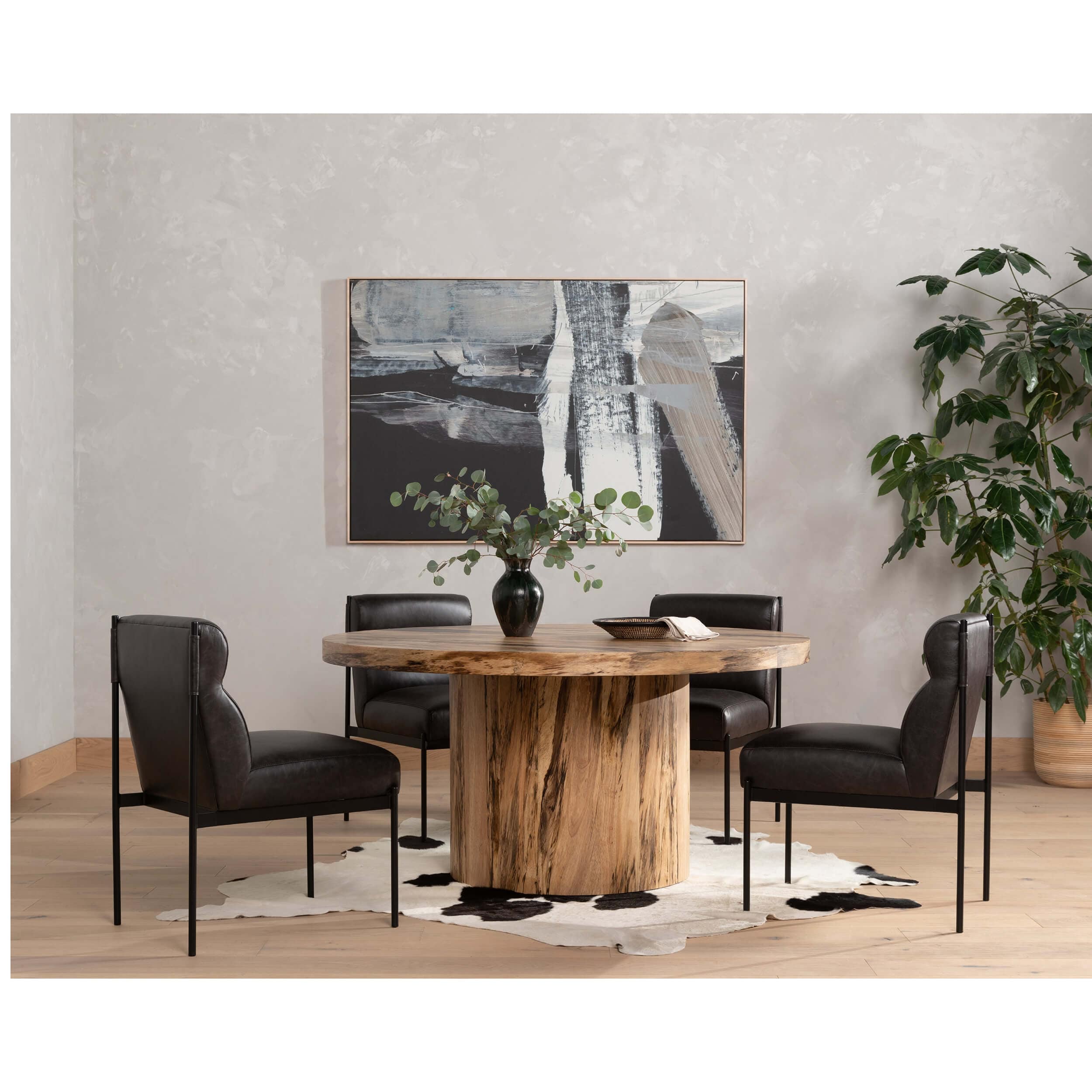 Klein Leather Dining Chair, Sonoma Black, Set of 2 by Four Hands - Image 4