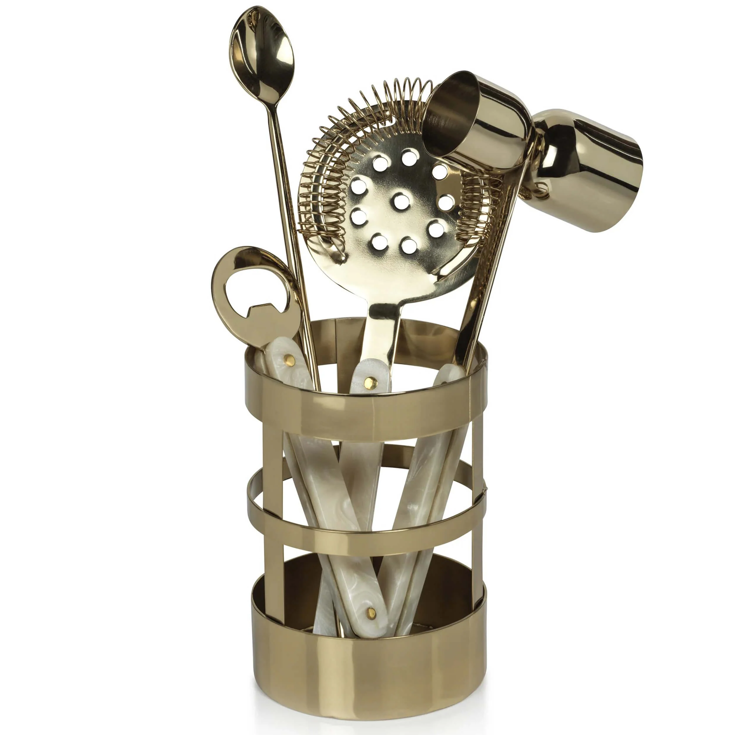 Knightsbridge 5 Piece Bar Set, Gold