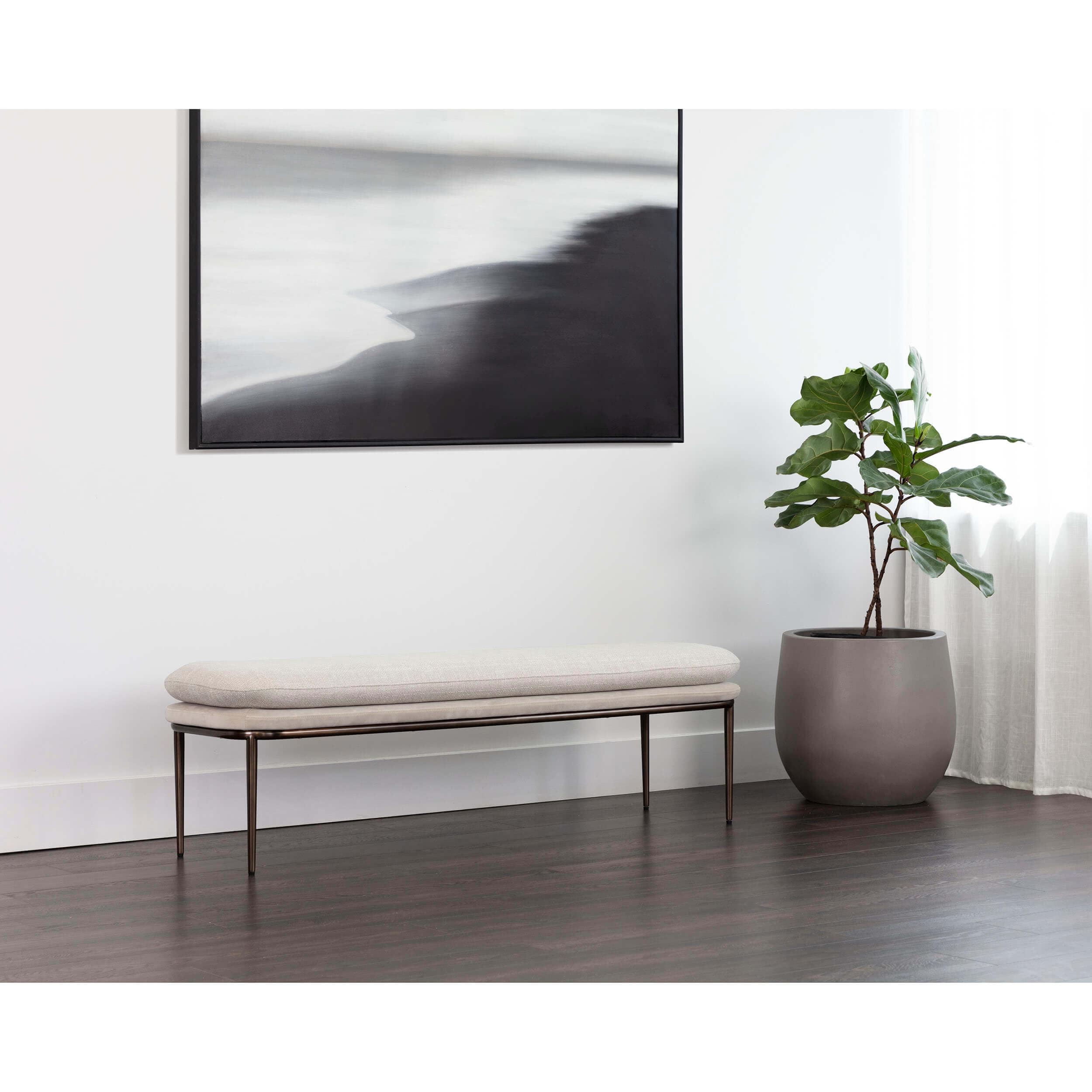 Koffi Bench, Meg Taupe/Chacha Cream - Image 3