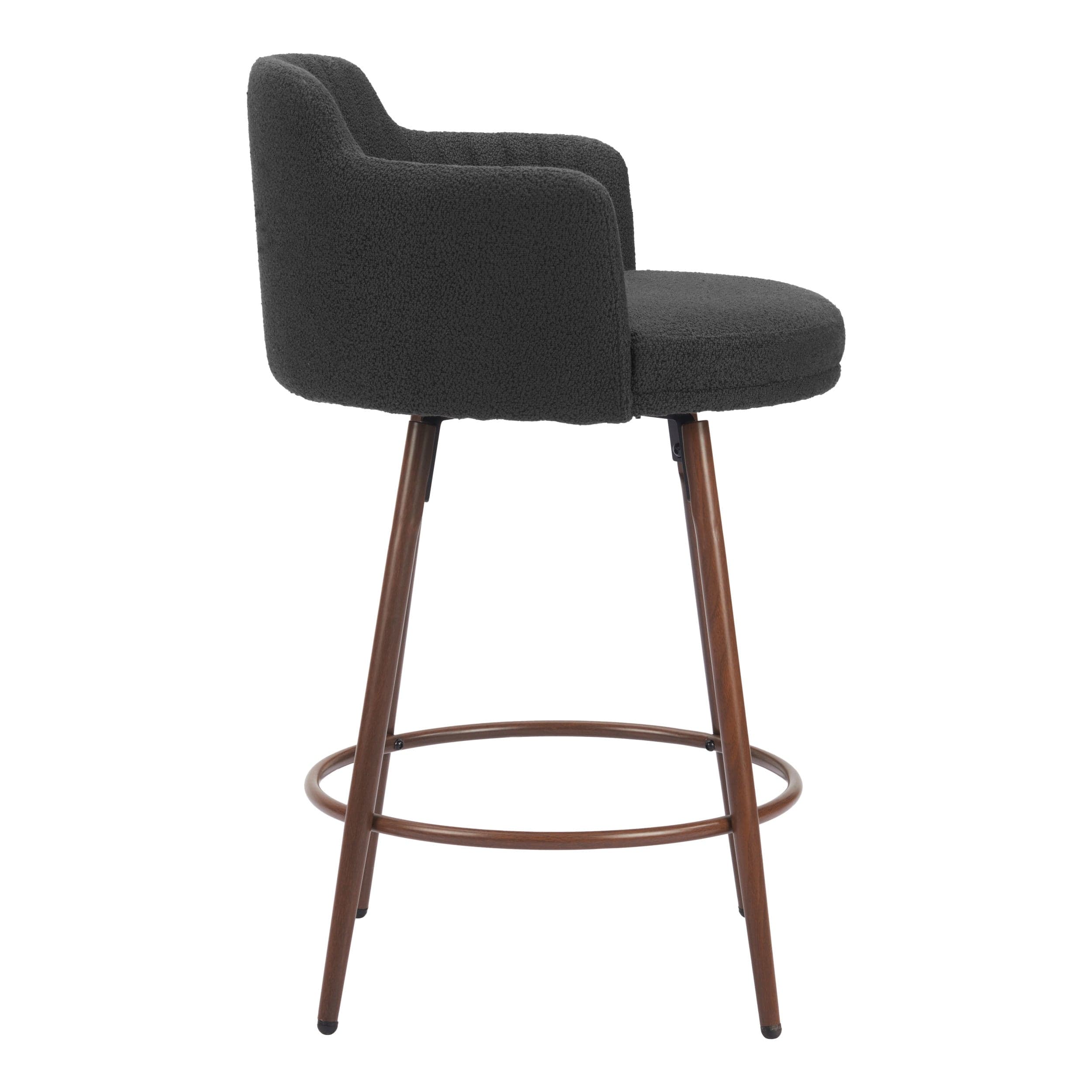 Kono Swivel Counter Stool, Black, Set of 2 - Image 3