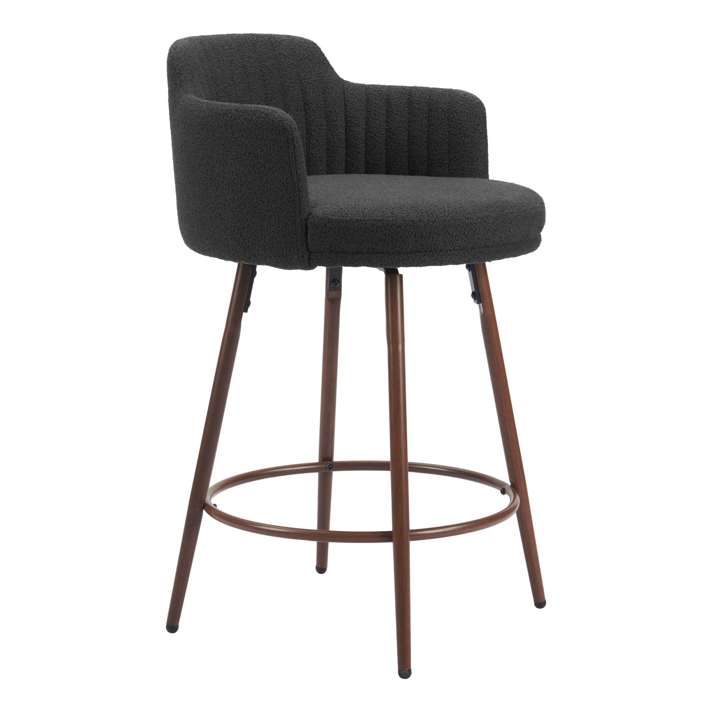 Kono Swivel Counter Stool, Black, Set of 2 - Image 7