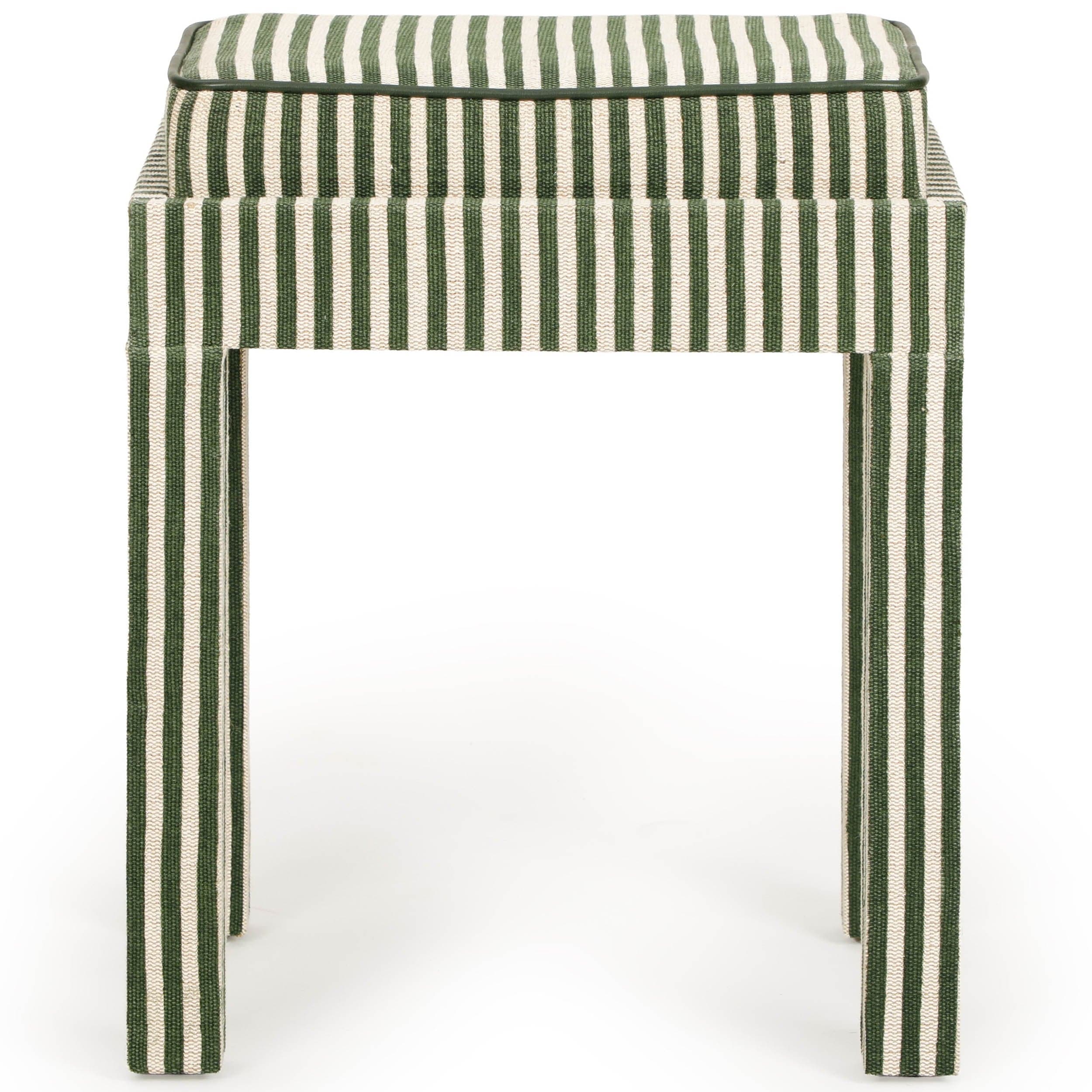 Kora Accent Stool, Green Stripes - Image 2