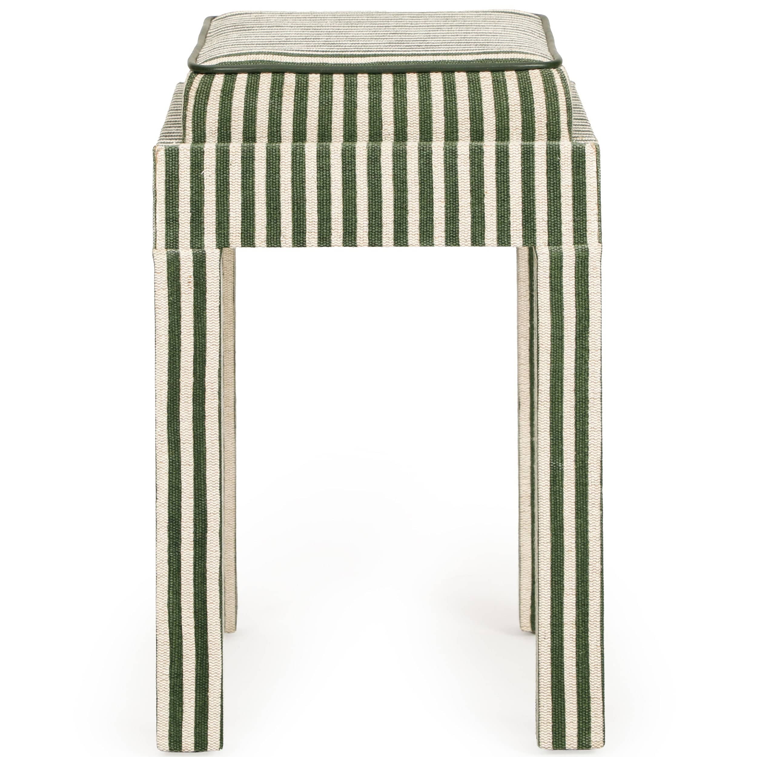 Kora Accent Stool, Green Stripes - Image 3