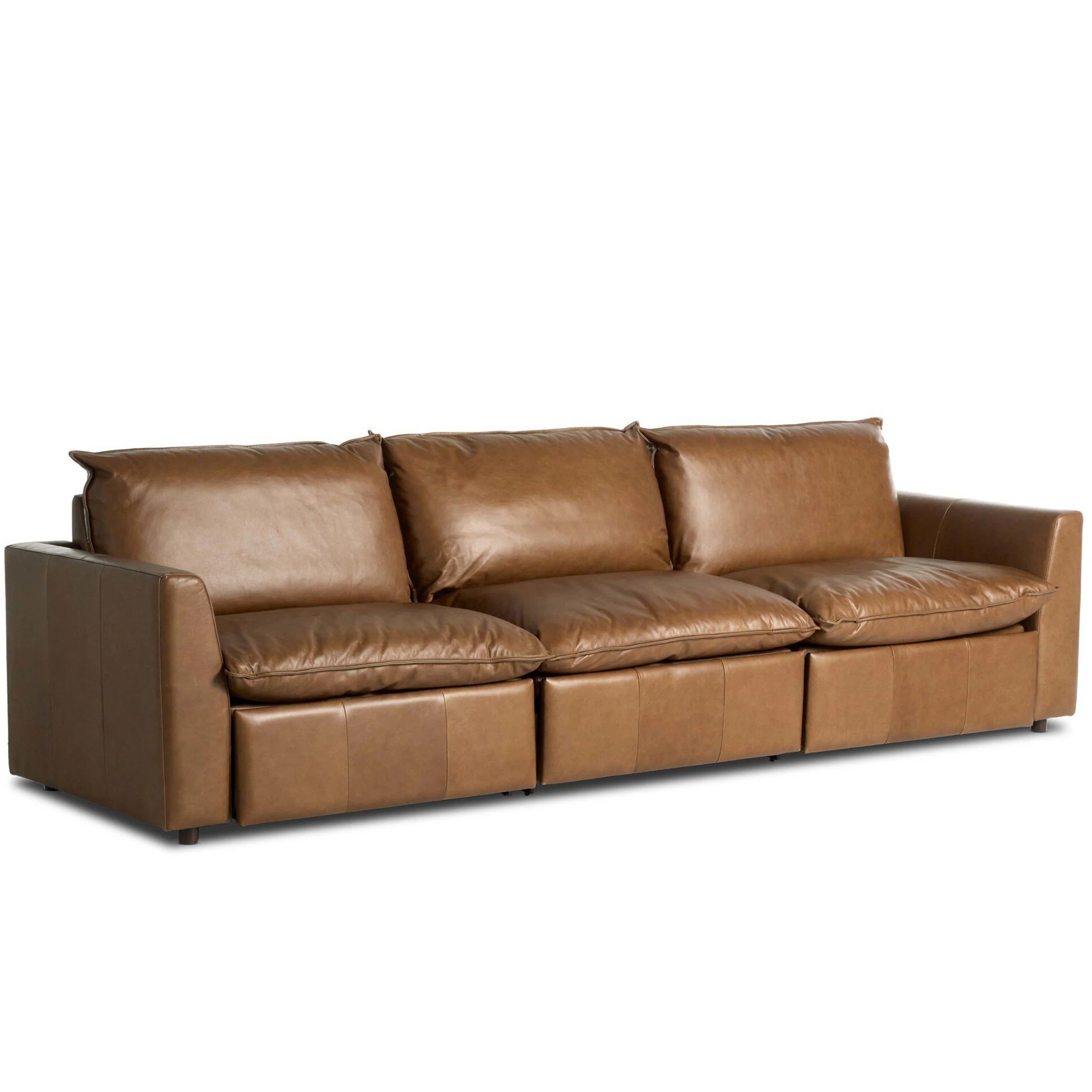 Kosa Power Recliner 3 Piece Leather Sectional, Sonoma Chestnut by Four Hands - Image 2