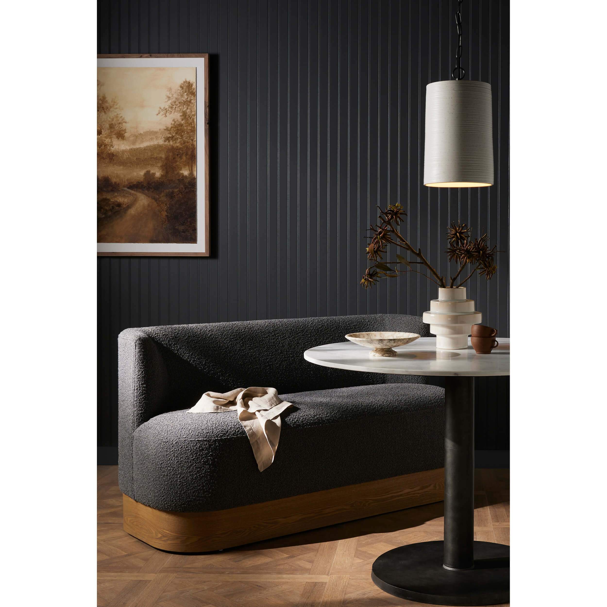 Krista Dining Bench, Knoll Charcoal by Four Hands - Image 3