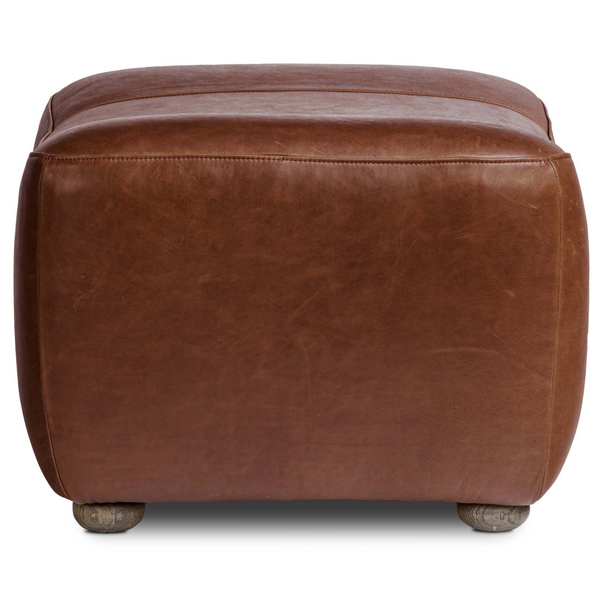 Kylo Leather Ottoman, Dulane Mahogany by Amber Lewis x Four Hands - Image 2