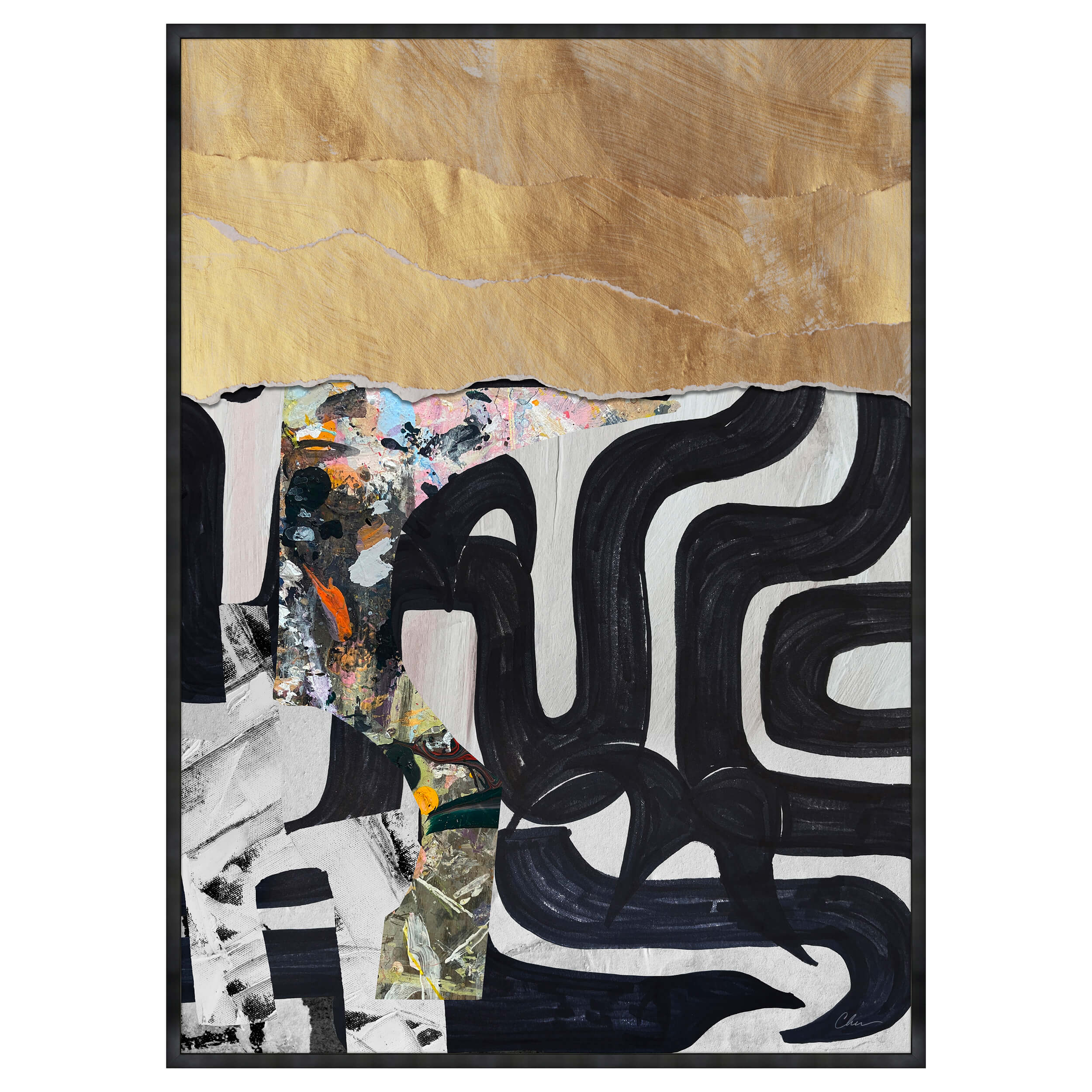 Labrinth Vertical VII Acrylic Glass Framed by Nikki Chu