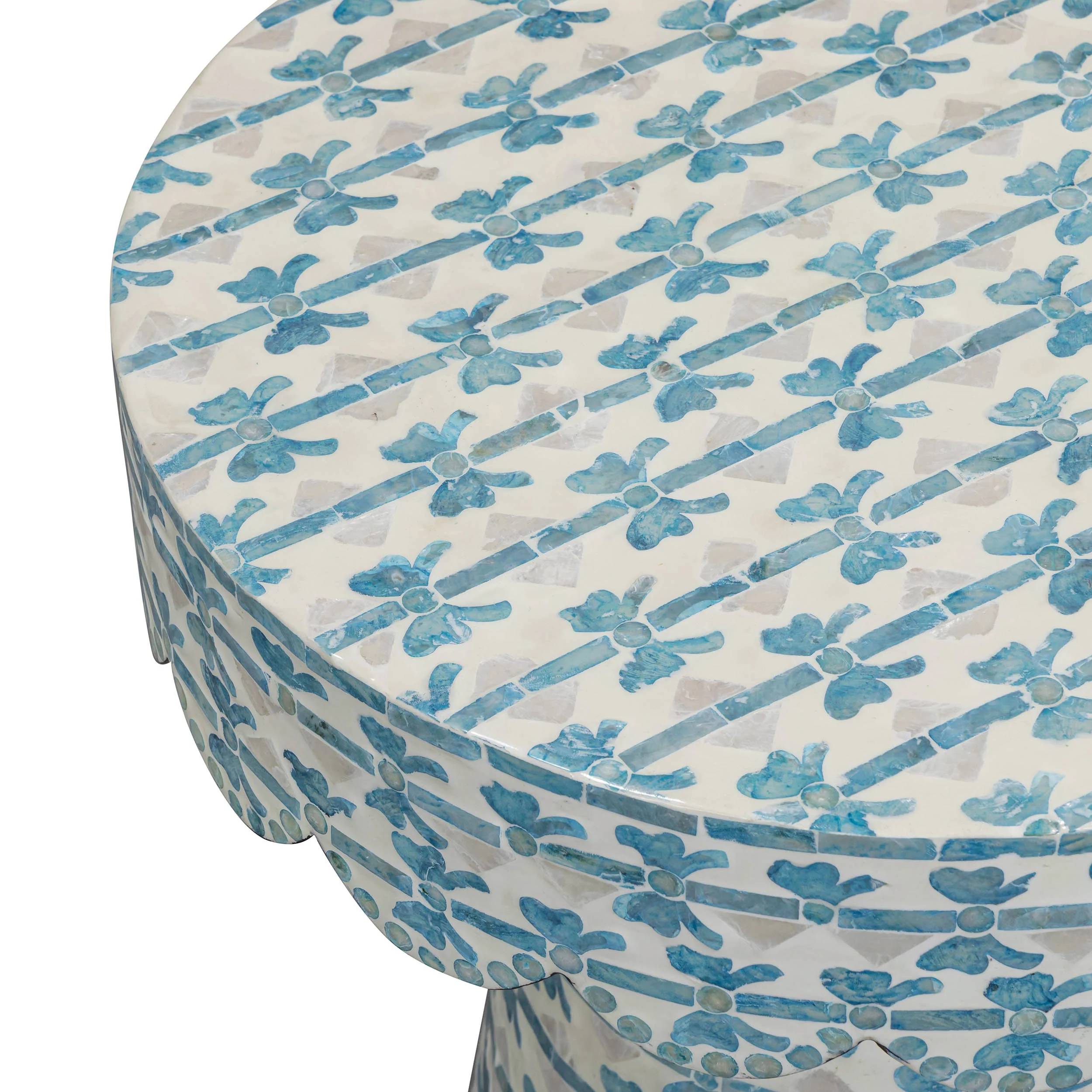 Lady Blue Ribbon Round Side Table, Blue - Image 2