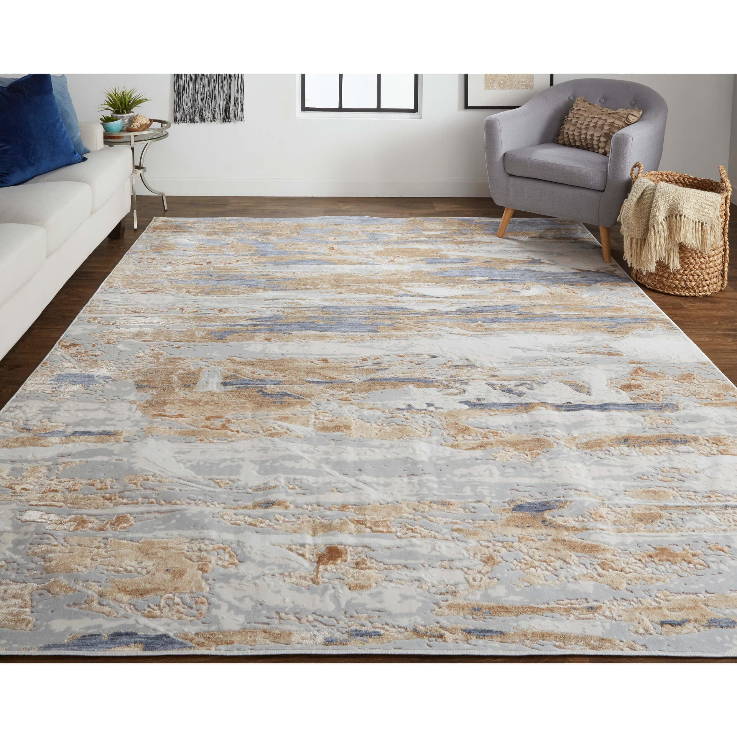 Feizy Rug Laina 39G5F, Beige/Blue - Image 4