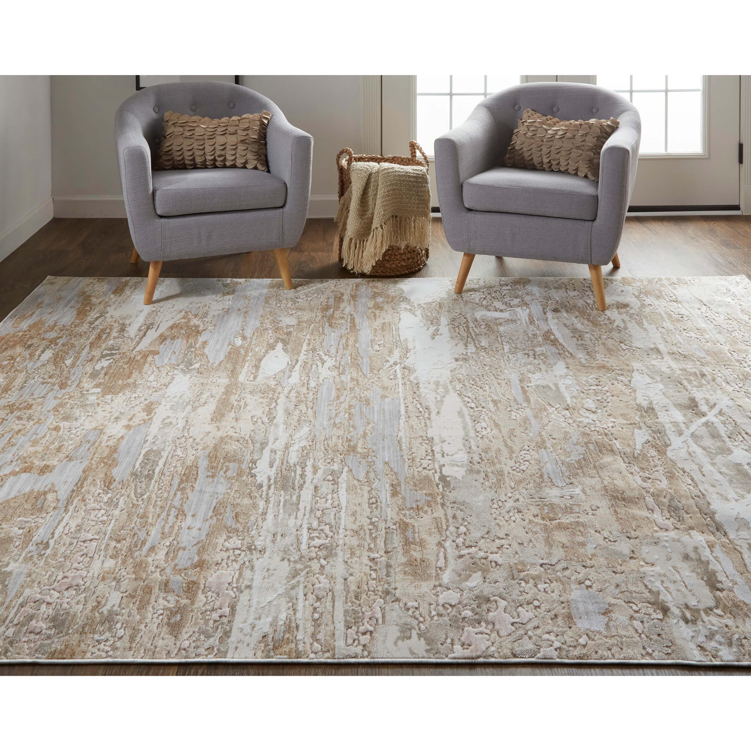 Feizy Rug Laina 39G5F, Beige/Gray - Image 5