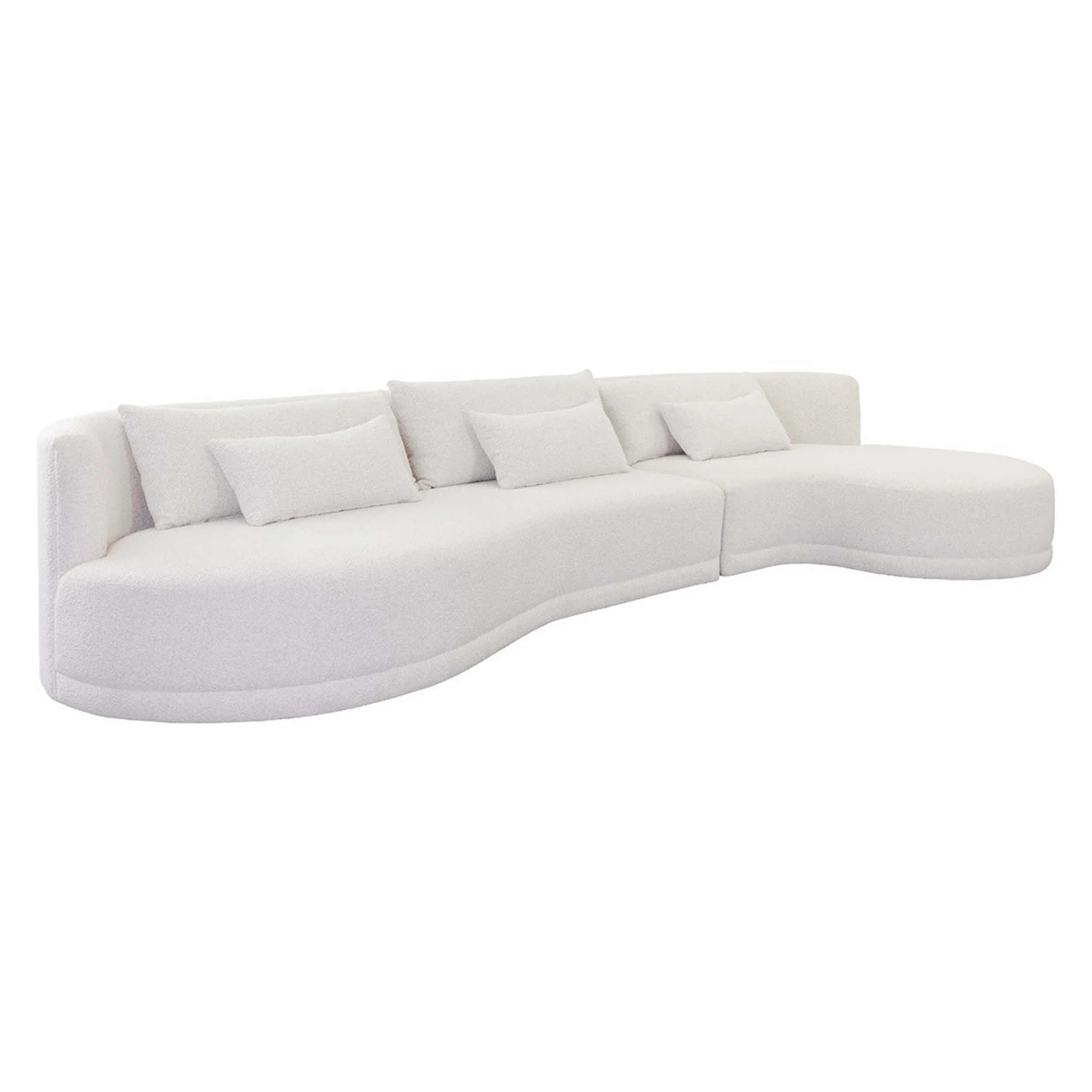 Laken RAF Chaise Sectional, Copenhagen White - Image 2