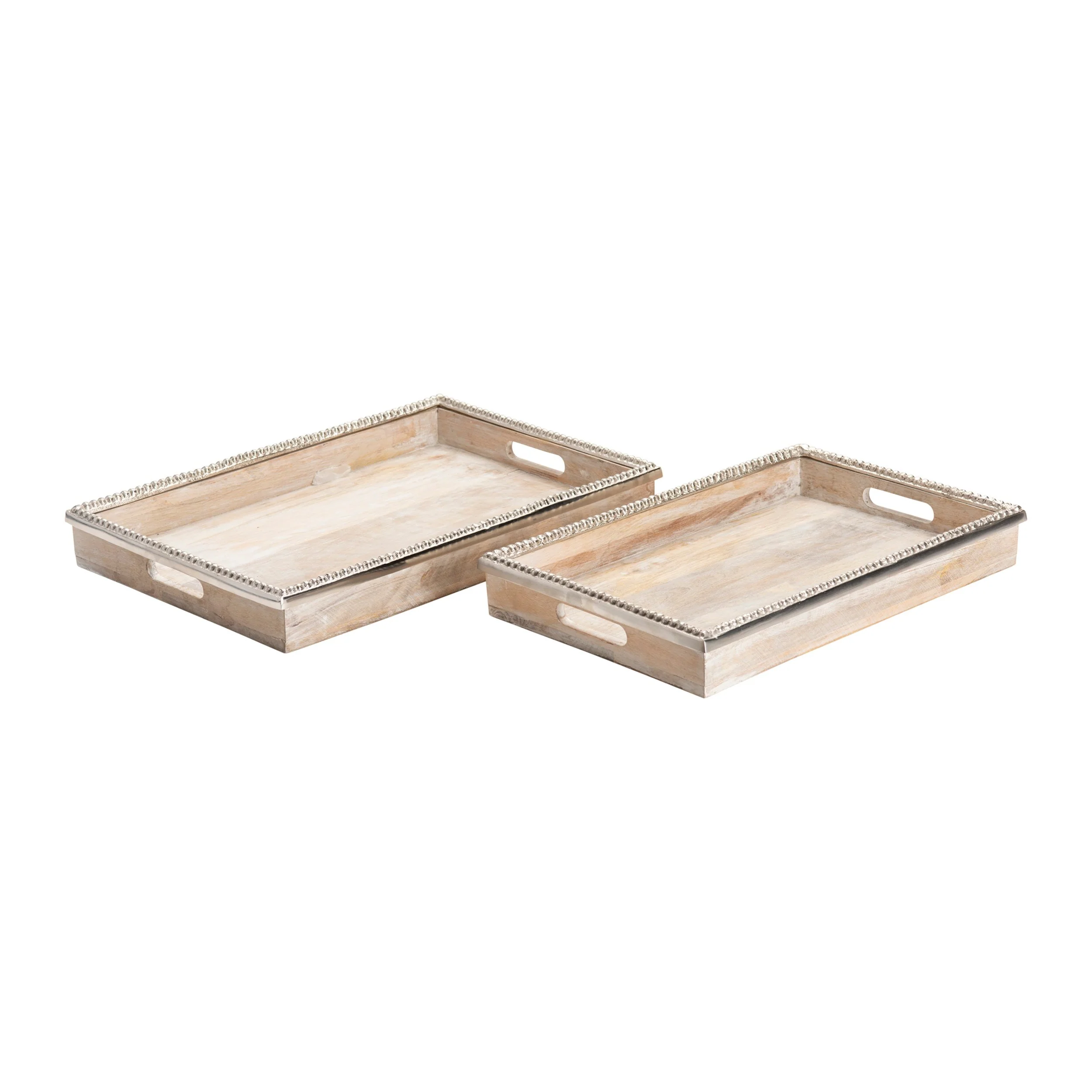 Lana Trays, White Wash, Set of 2