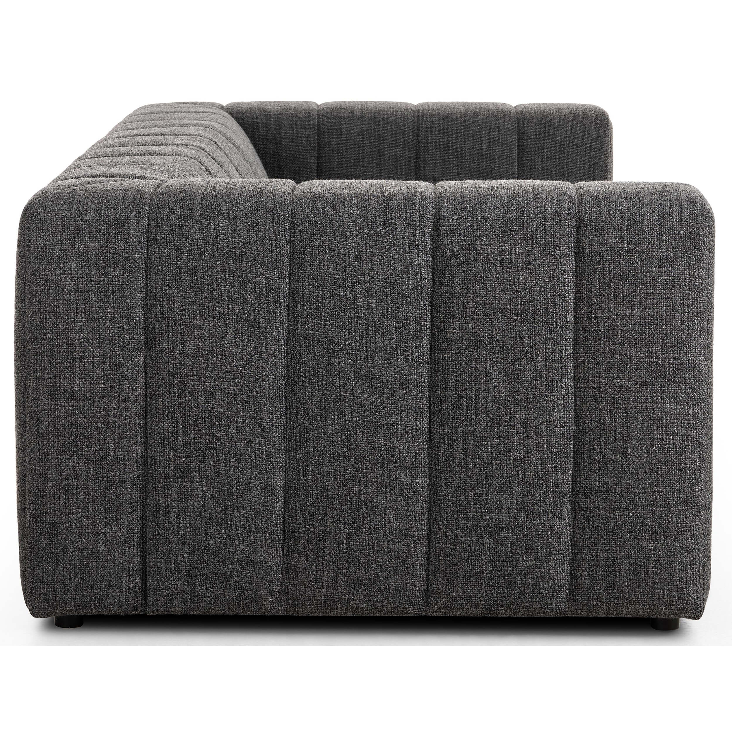 Langham 89" Channeled Sofa, Saxon Charcoal by Four Hands - Image 3