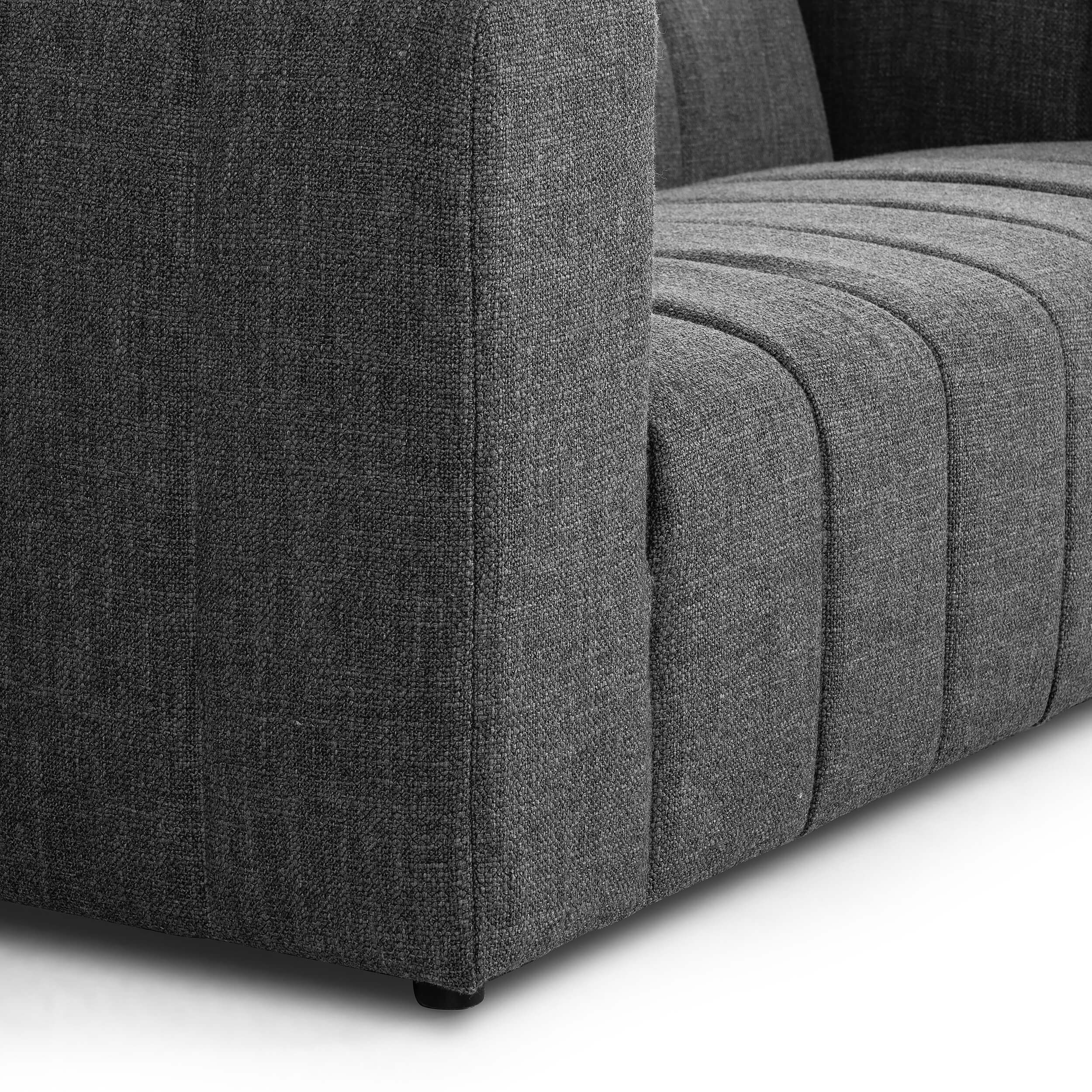 Langham 89" Channeled Sofa, Saxon Charcoal by Four Hands - Image 4