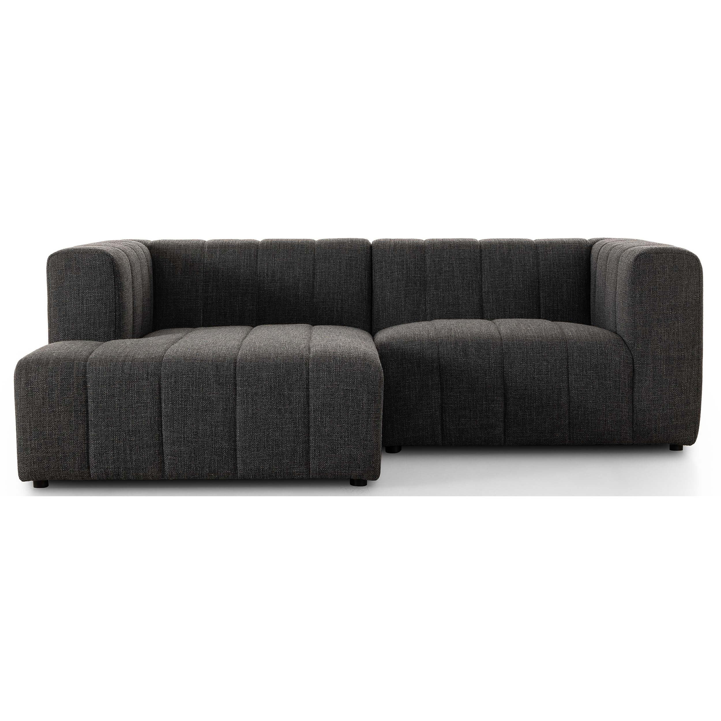Langham Channeled 2 Piece Chaise Sectional, Saxon Charcoal - Image 2