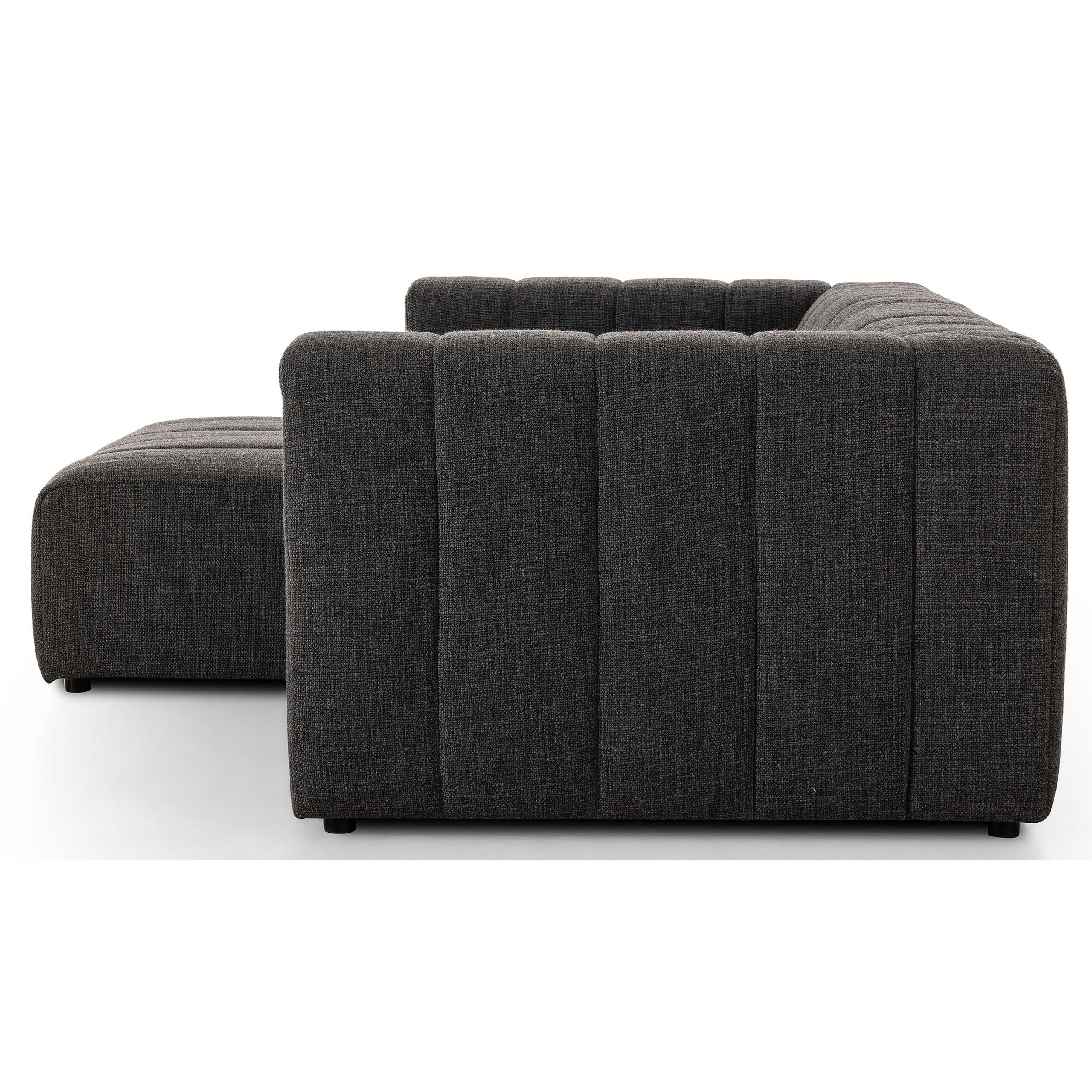 Langham Channeled 2 Piece Chaise Sectional, Saxon Charcoal - Image 3