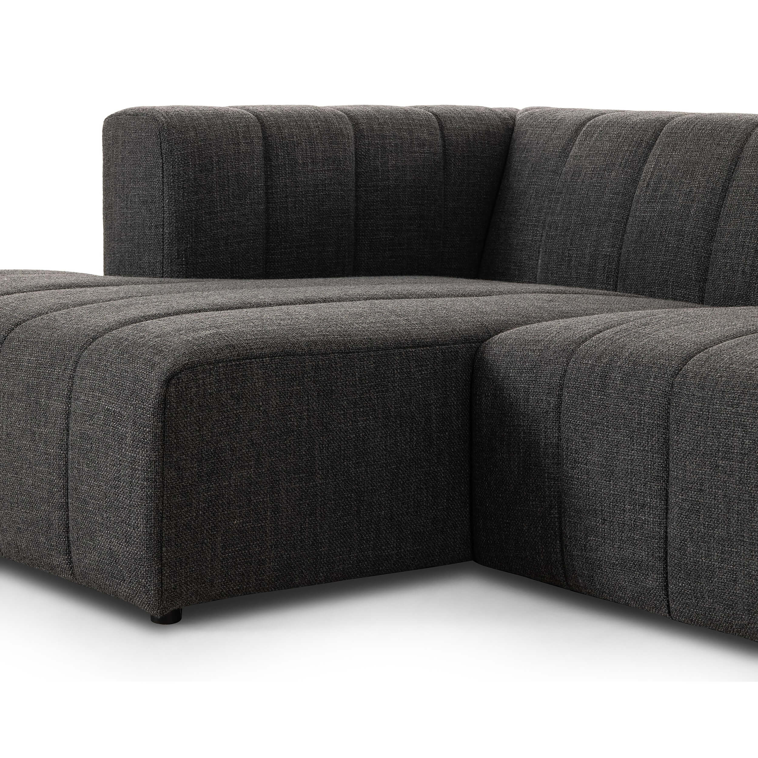Langham Channeled 2 Piece Chaise Sectional, Saxon Charcoal - Image 4