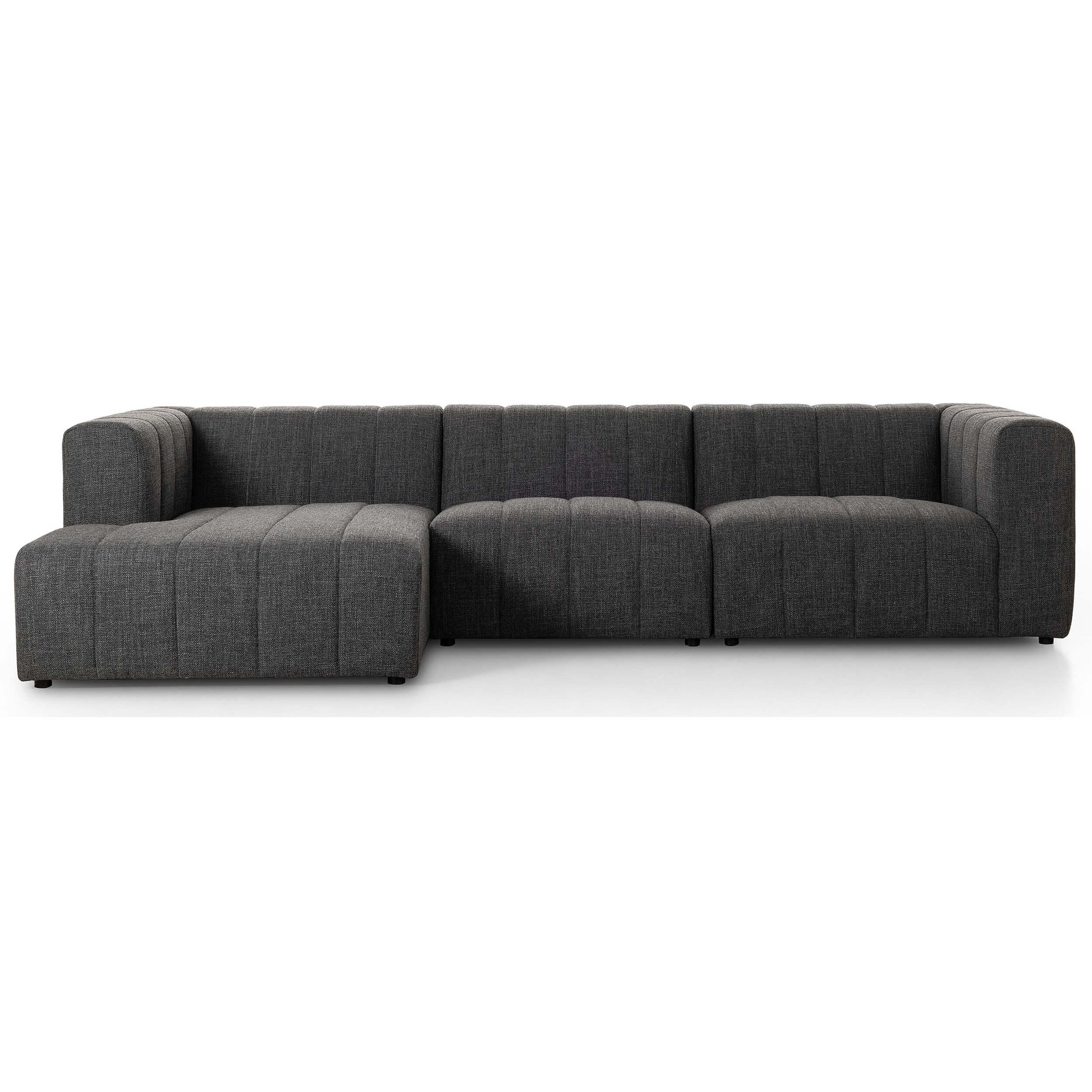 Langham Channeled 3 Piece Sectional, Saxon Charcoal - Image 6
