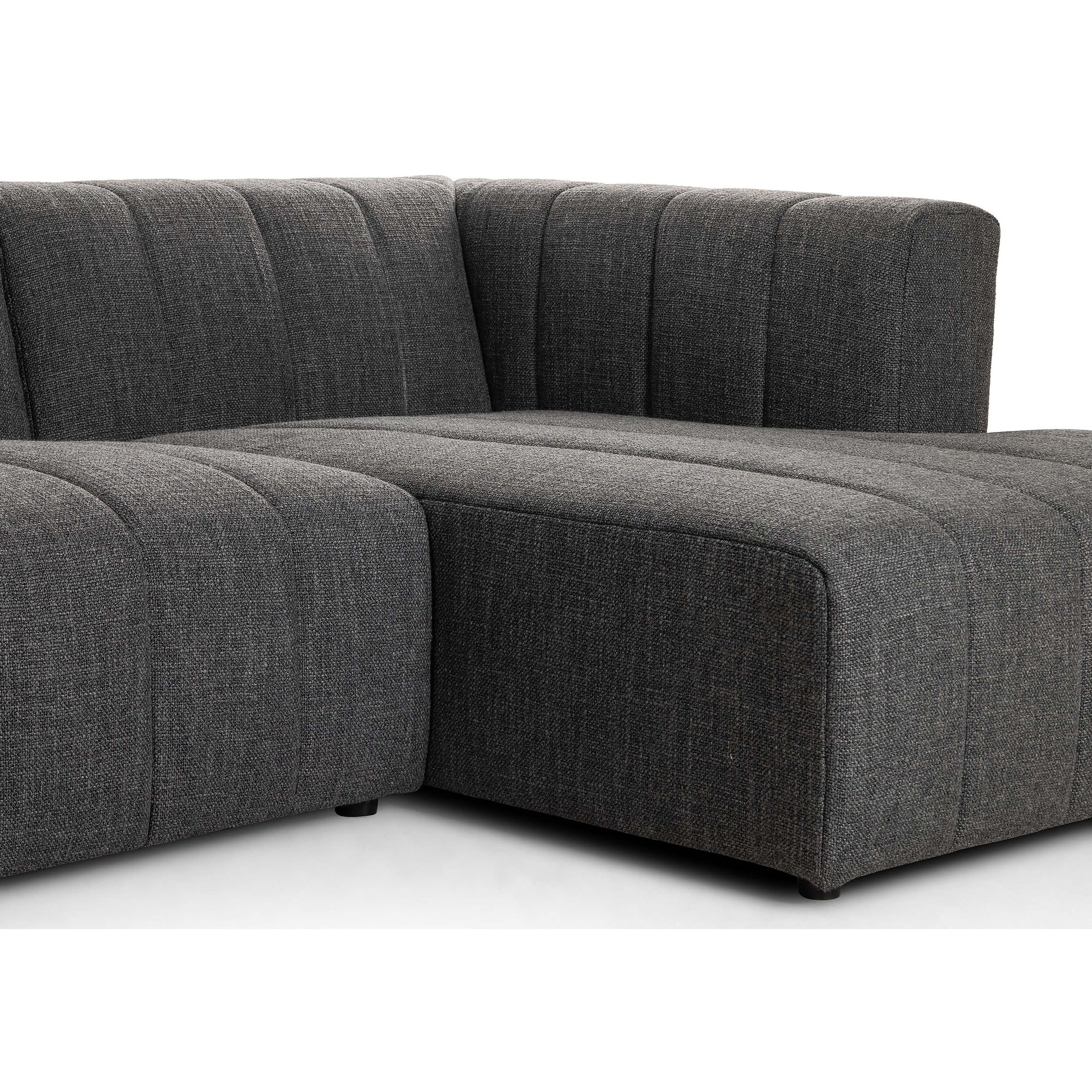 Langham Channeled 3 Piece Sectional, Saxon Charcoal - Image 8