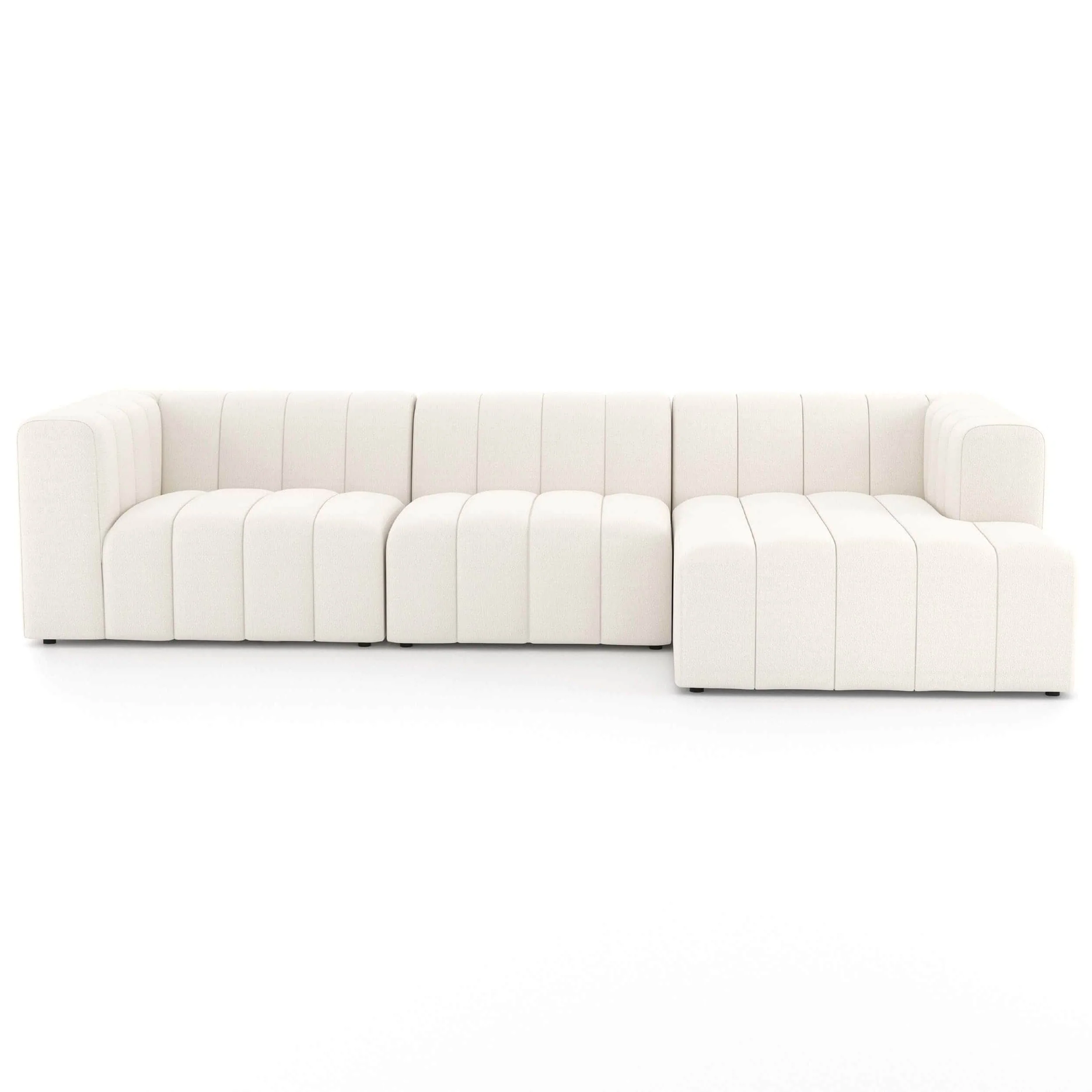 Langham Channeled 3 Piece Sectional, Fayette Cloud - Image 6