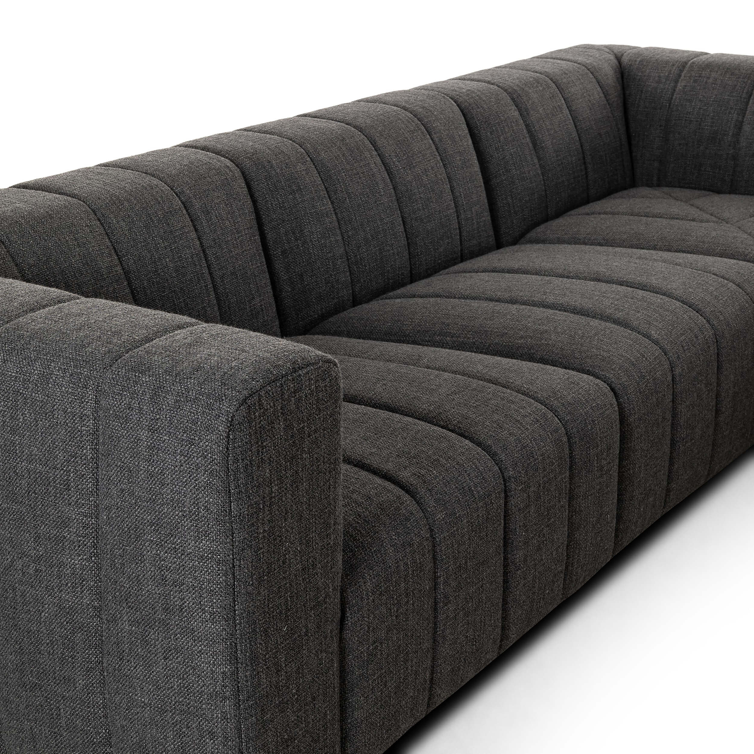 Langham Channeled 5 Piece Sectional, Saxon Charcoal - Image 3