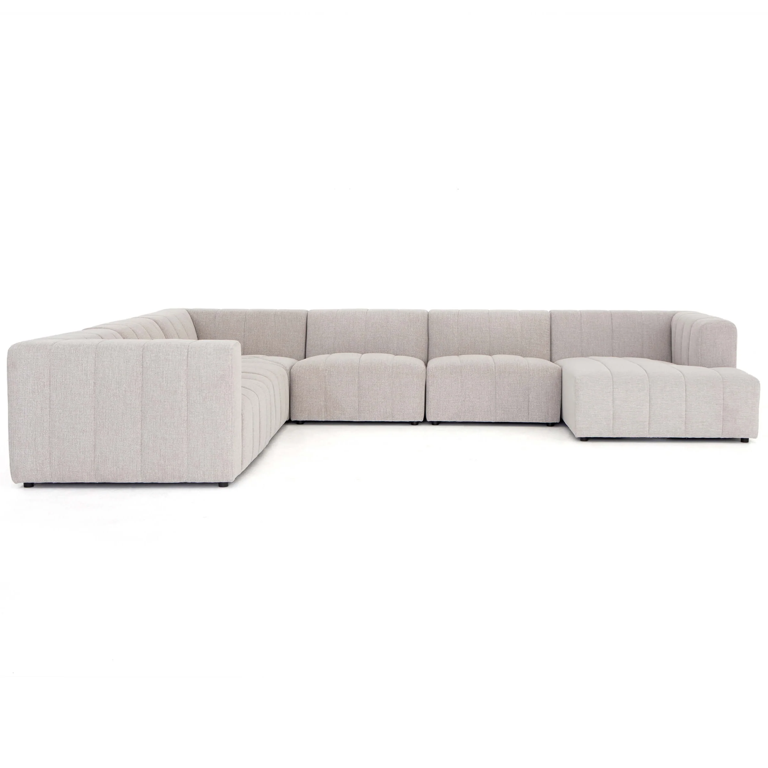 Langham Chaise Channeled 6 Piece Sectional, Napa Sandstone by Four Hands - Image 5