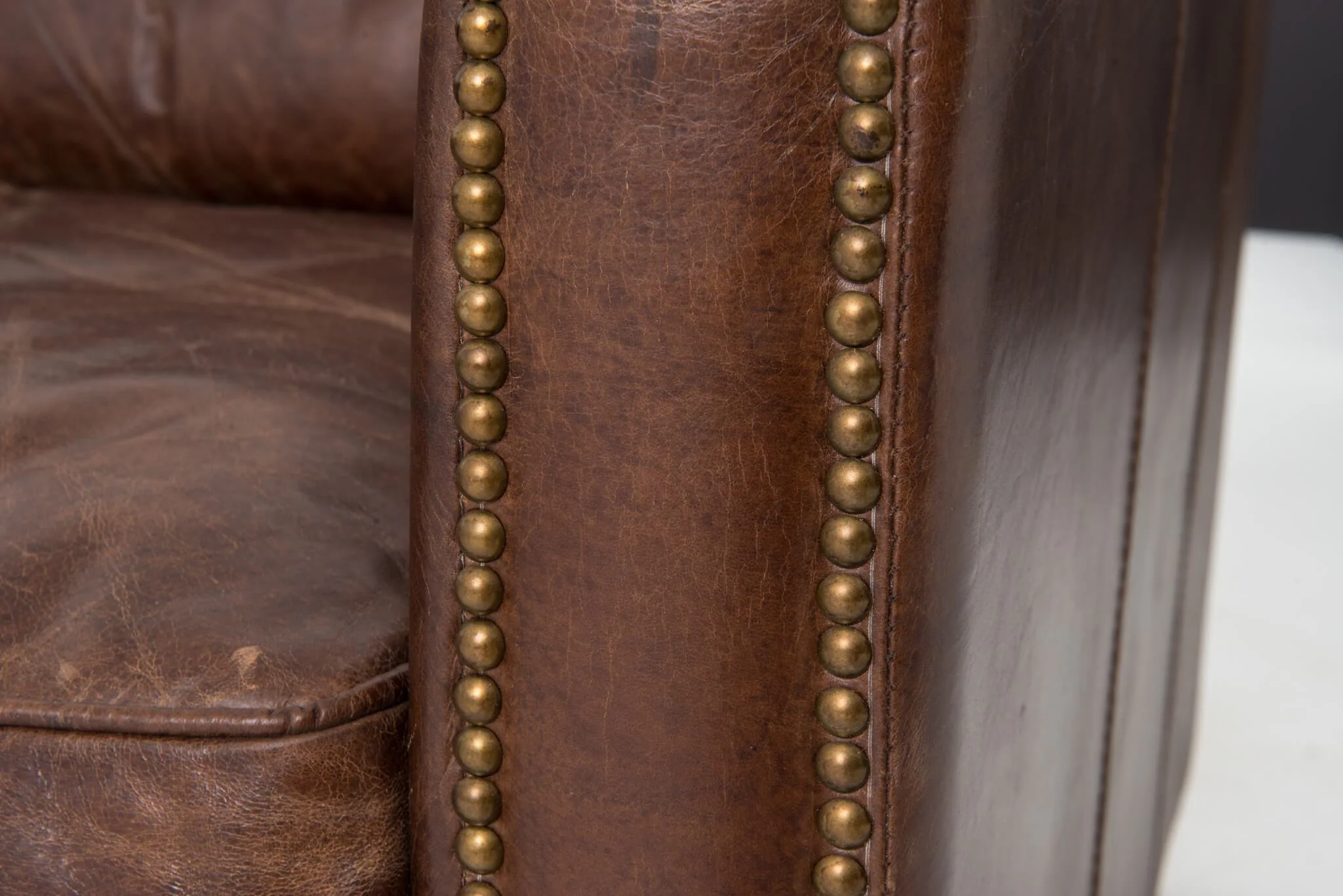 Larkin 88" Leather Sofa, Cigar by Four Hands - Image 4