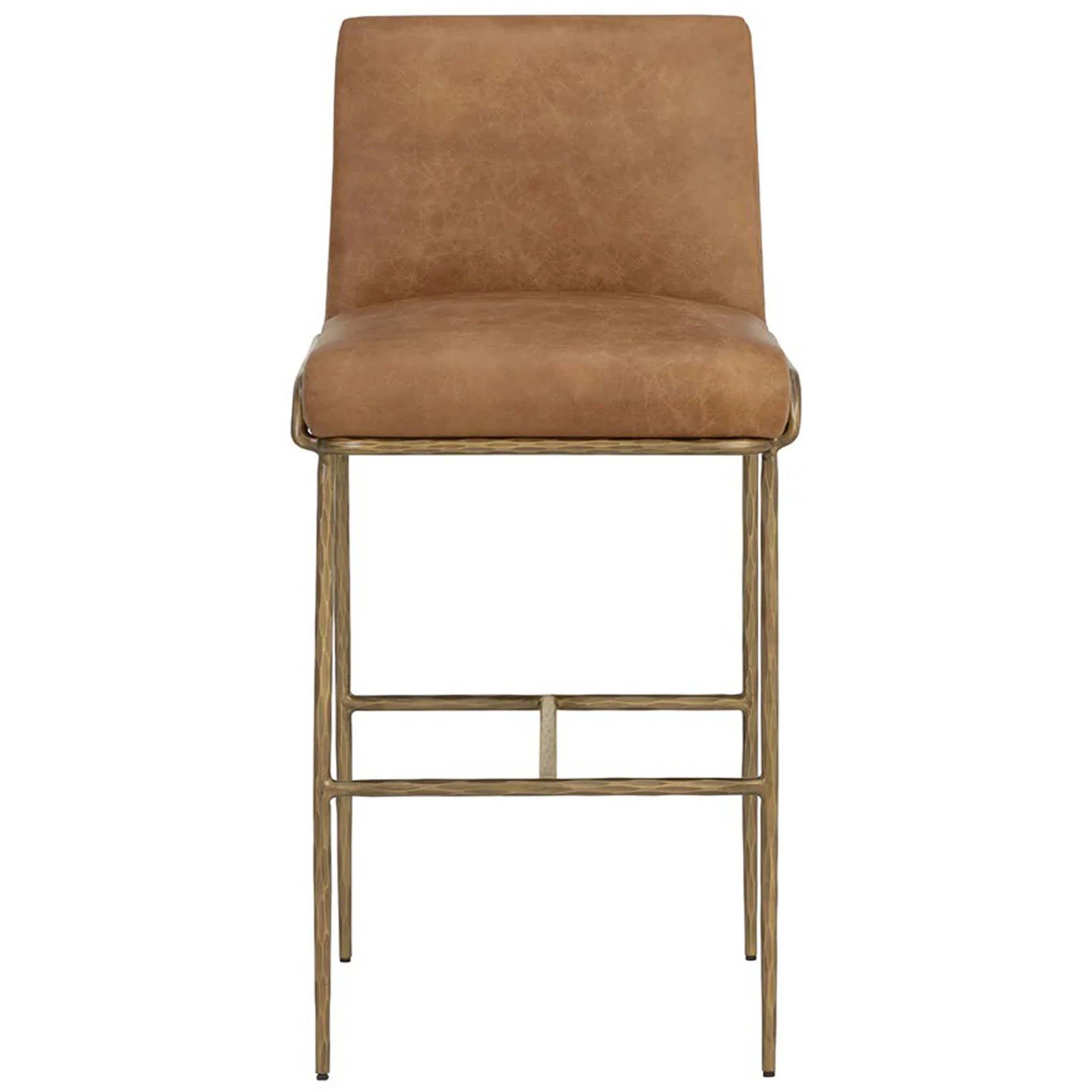 Lathan Leather Barstool, Tan - Image 2