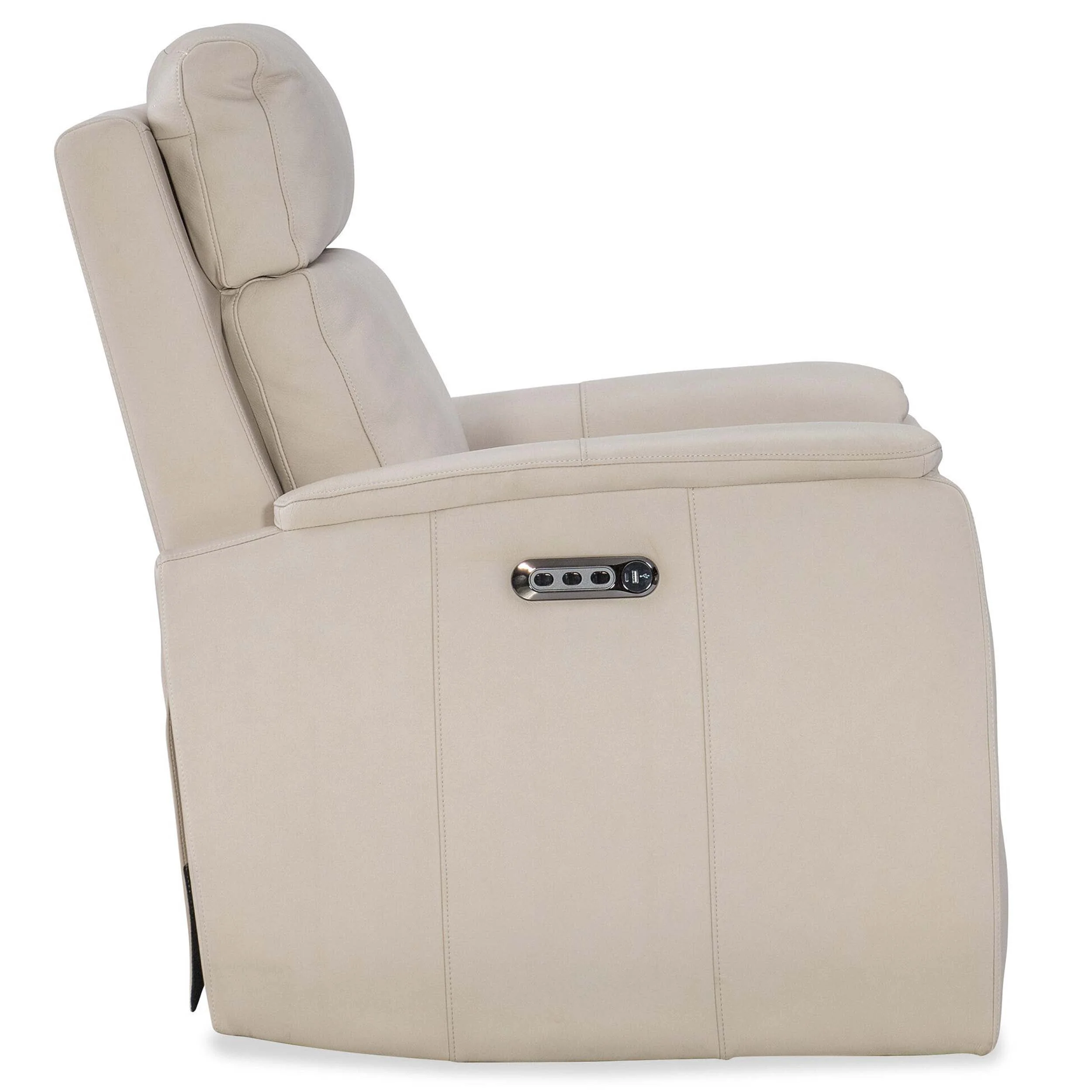 Latitudes Leather Power Swivel Recliner, Trinity Ivory - Image 3