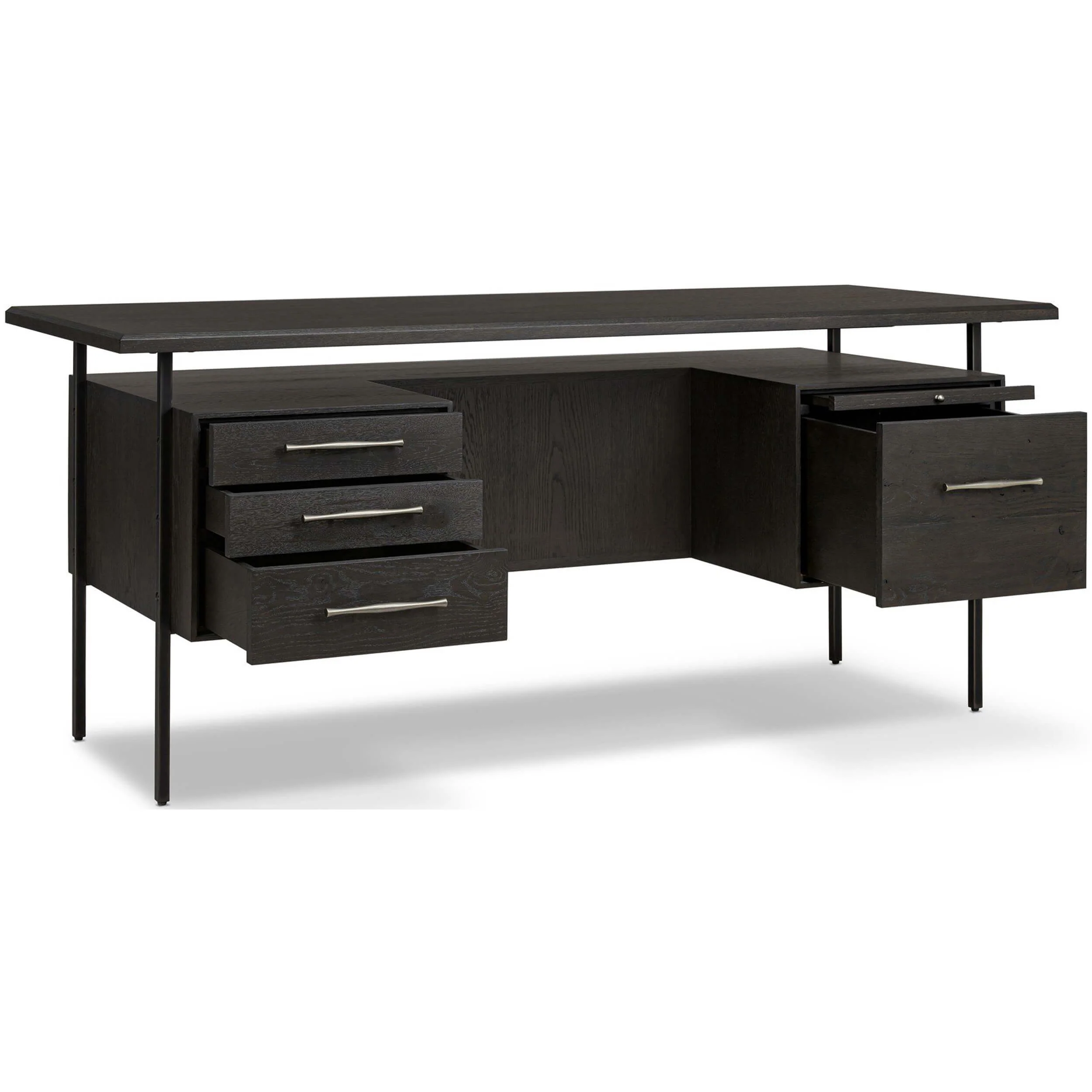 Lauren Desk, Charcoal Oak by Four Hands - Image 3