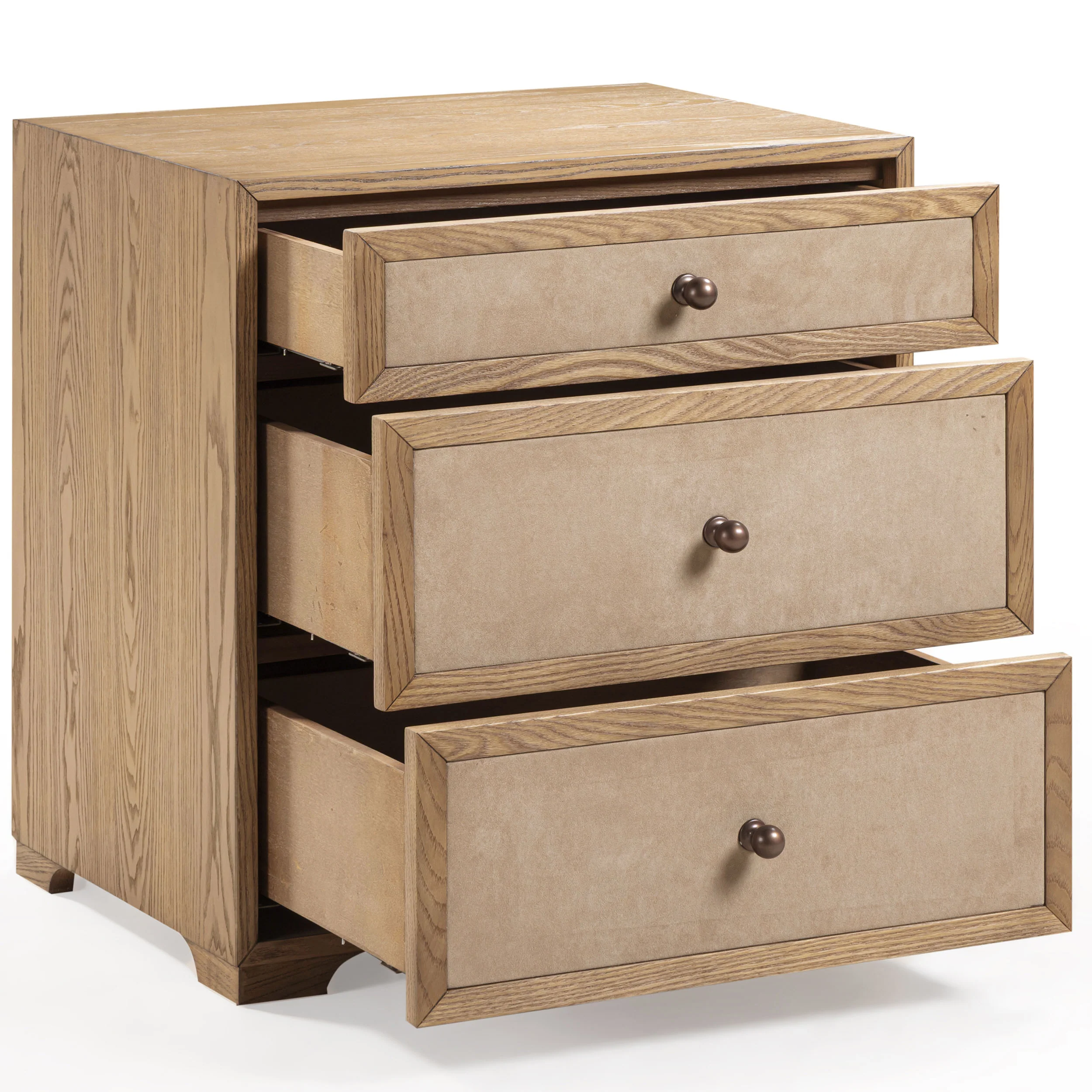 Laurentis 3 Drawer Nightstand, Light Taupe - Image 3