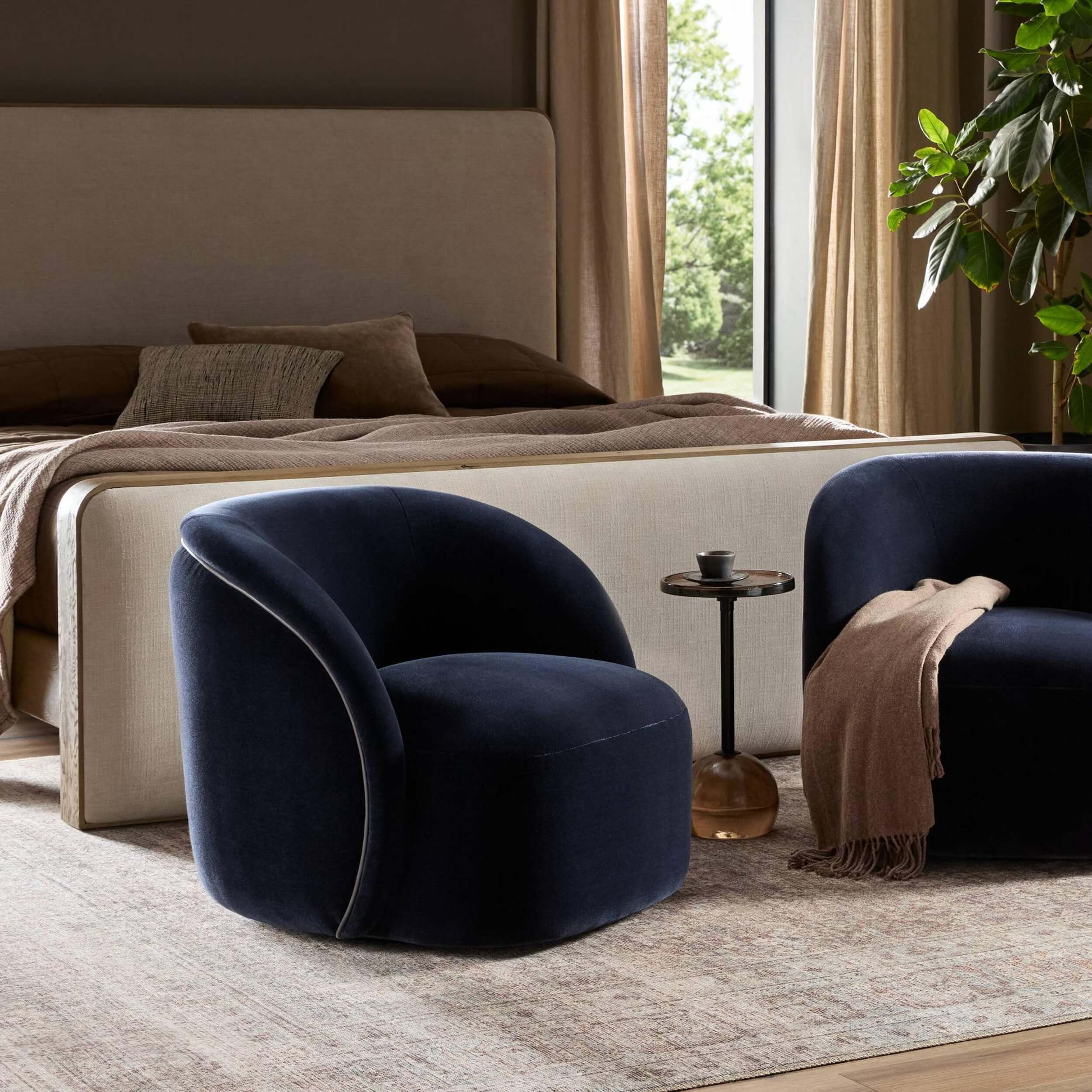 Laurrey Swivel Chair, Monte Navy by Four Hands - Image 5