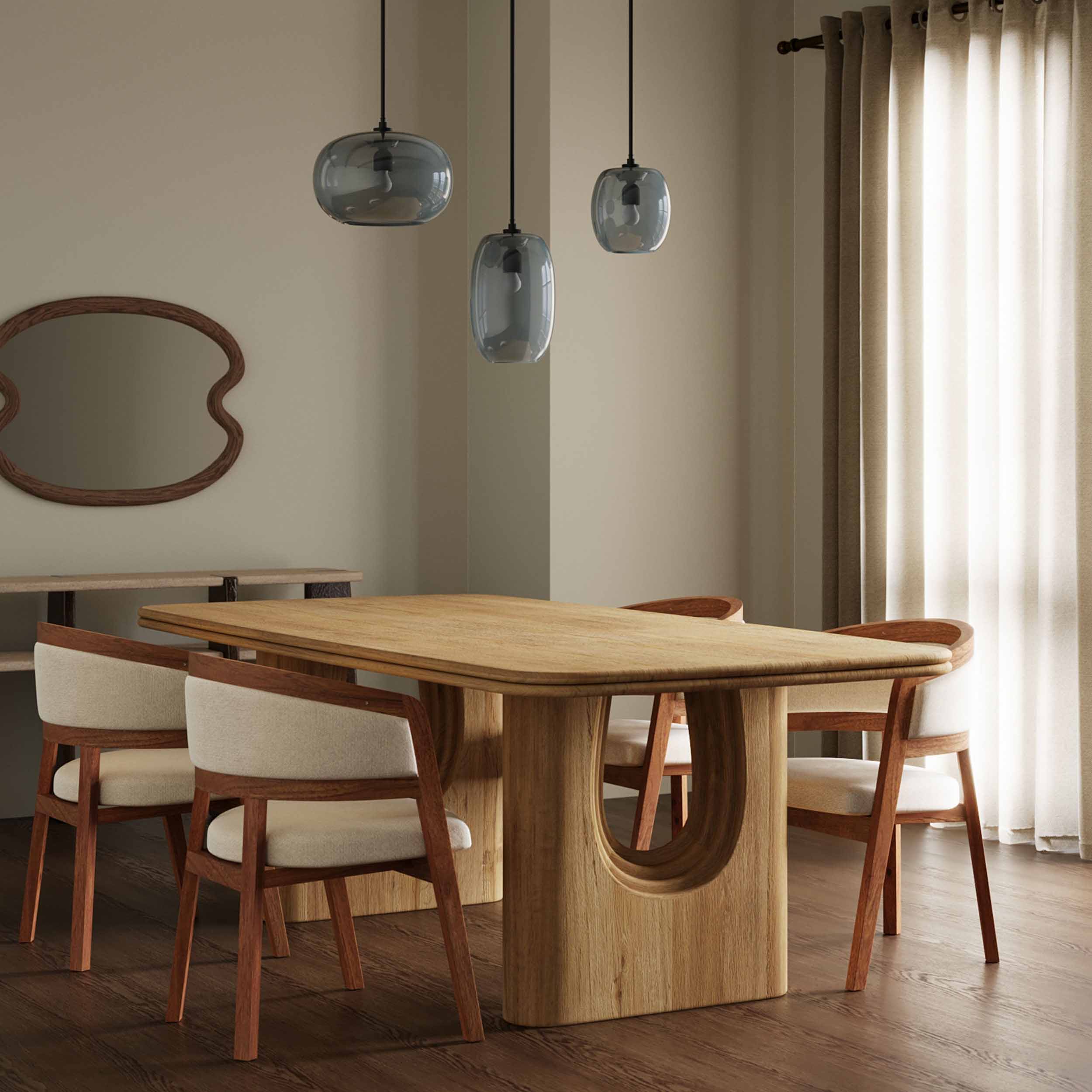 Layered Dining Table, Natural - Image 5