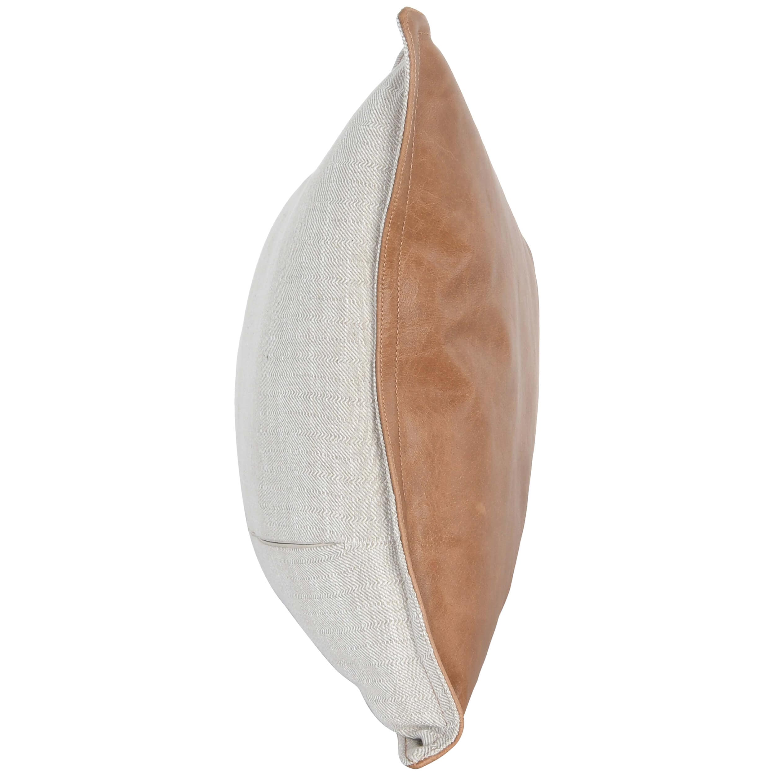 Leather Pillow, Dumont Chestnut - Image 3