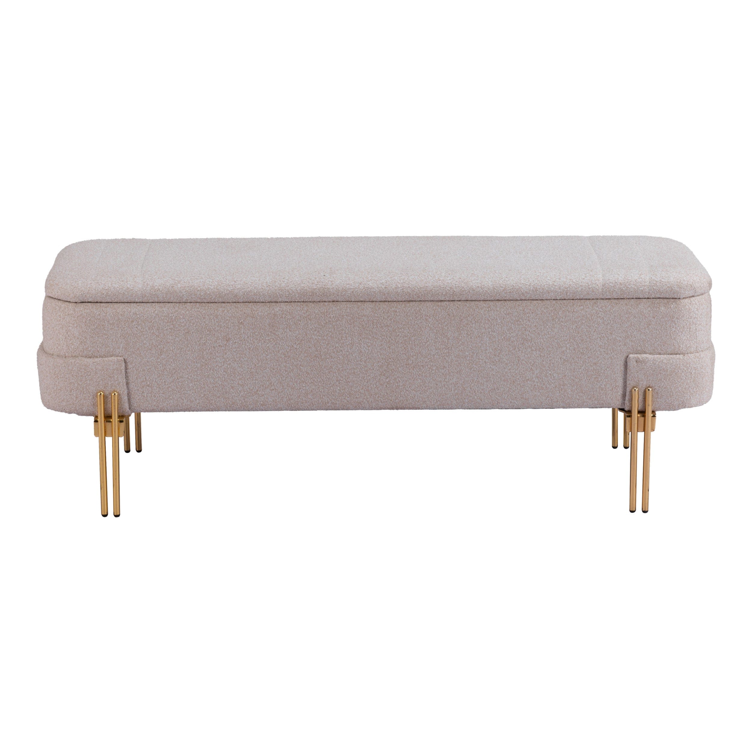 Lebreton Storage Bench, Oatmeal Beige - Image 2