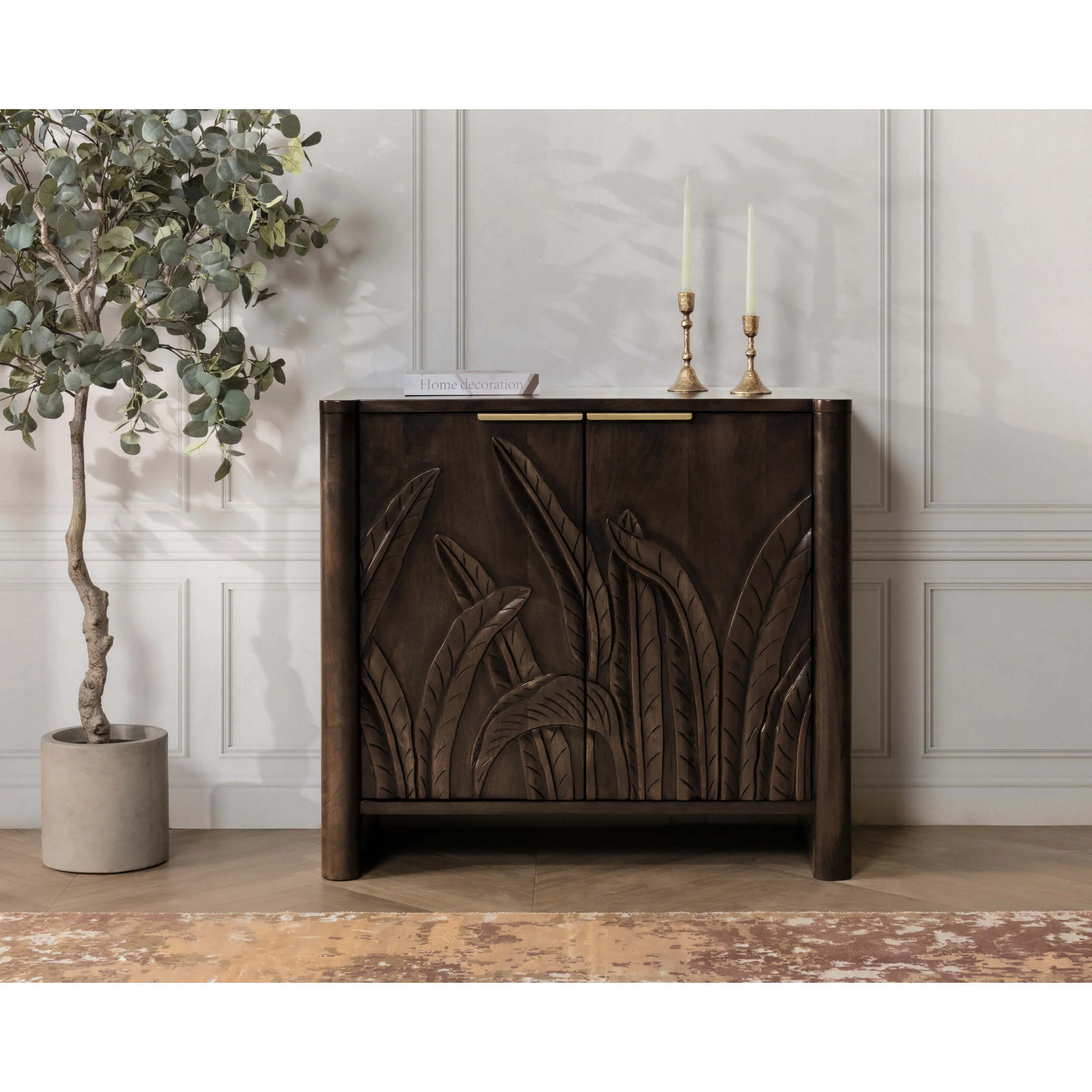 Ledro 2 Door Cabinet, Dark Brown - Image 7