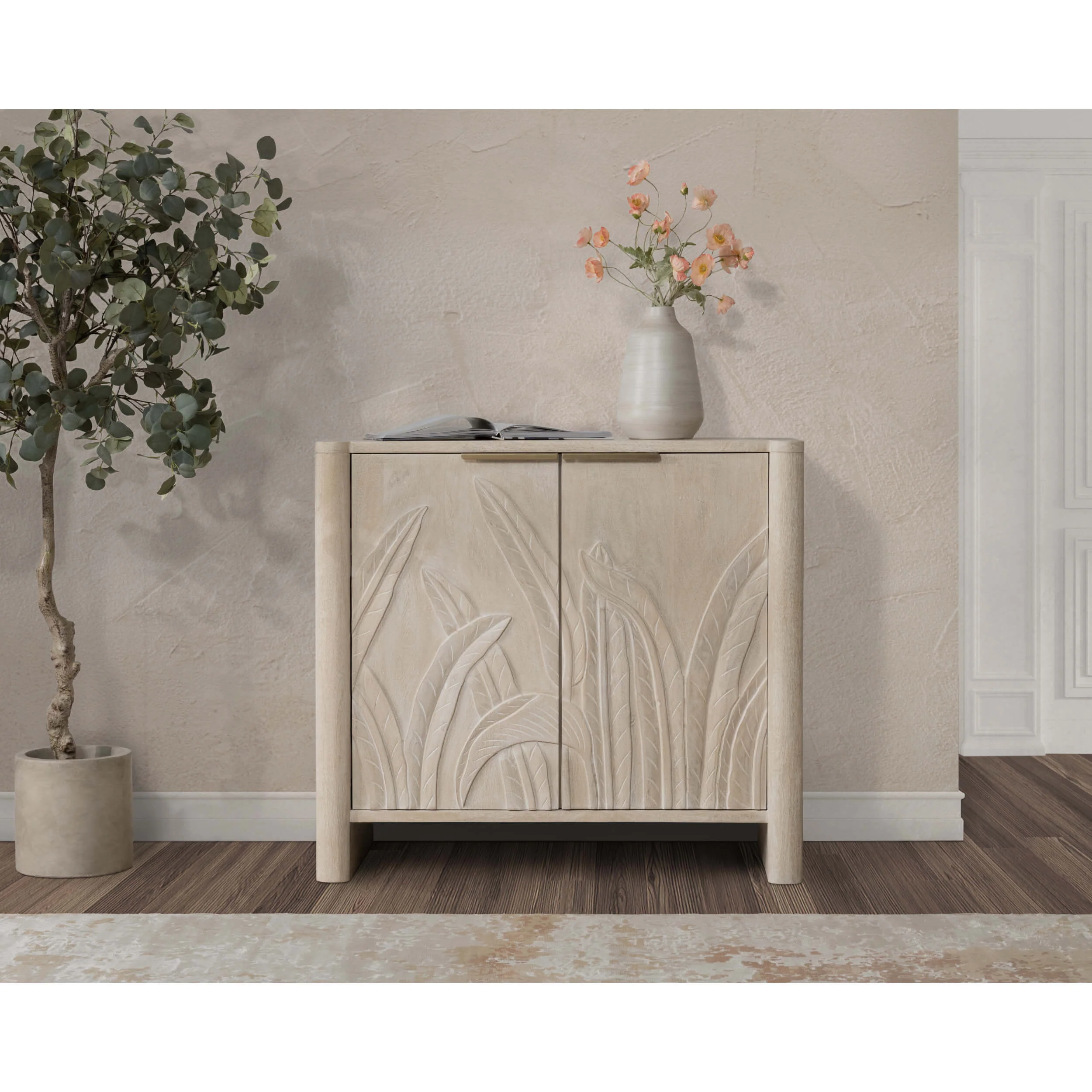 Ledro 2 Door Cabinet, White Washed - Image 6