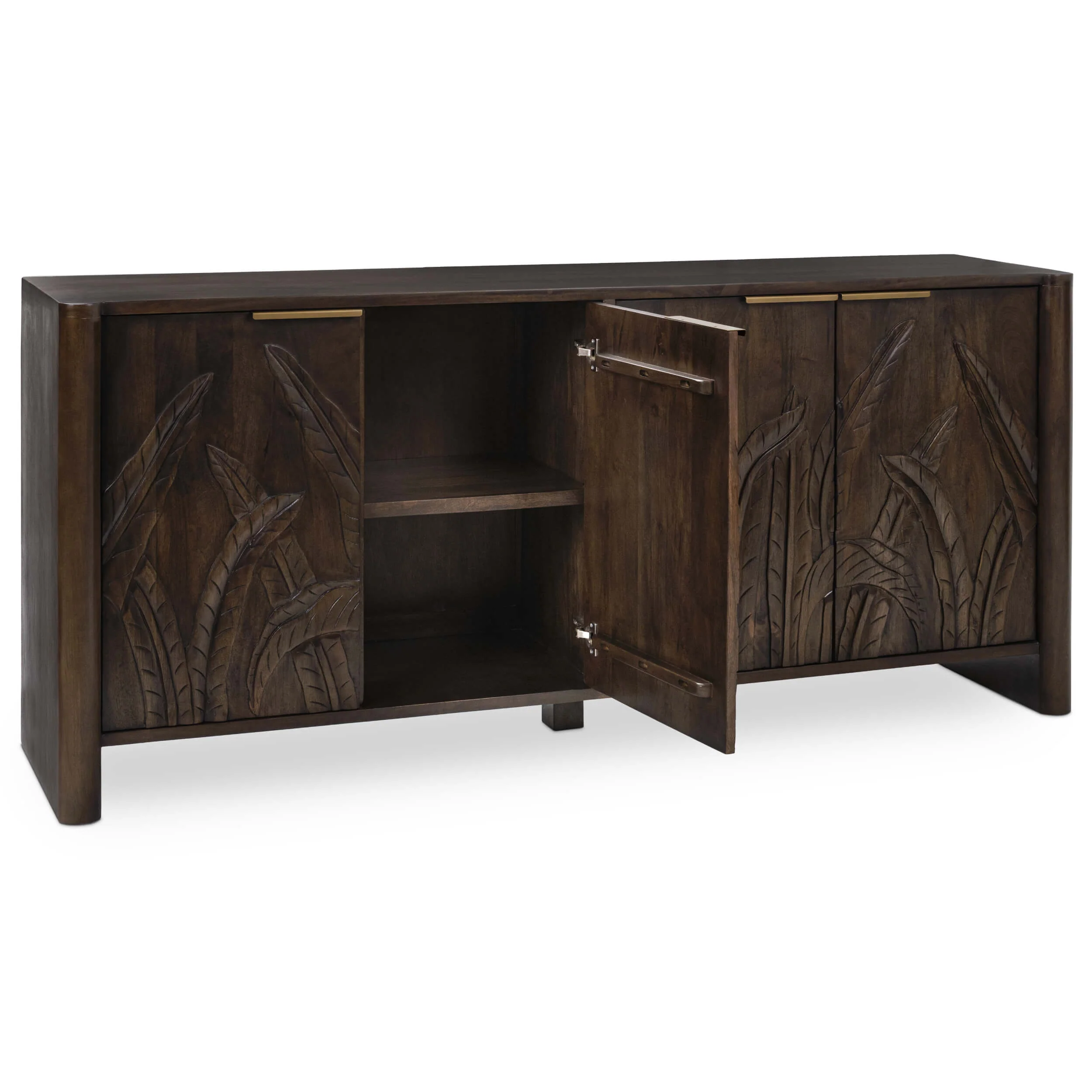 Ledro 4 Door Cabinet, Dark Brown - Image 4