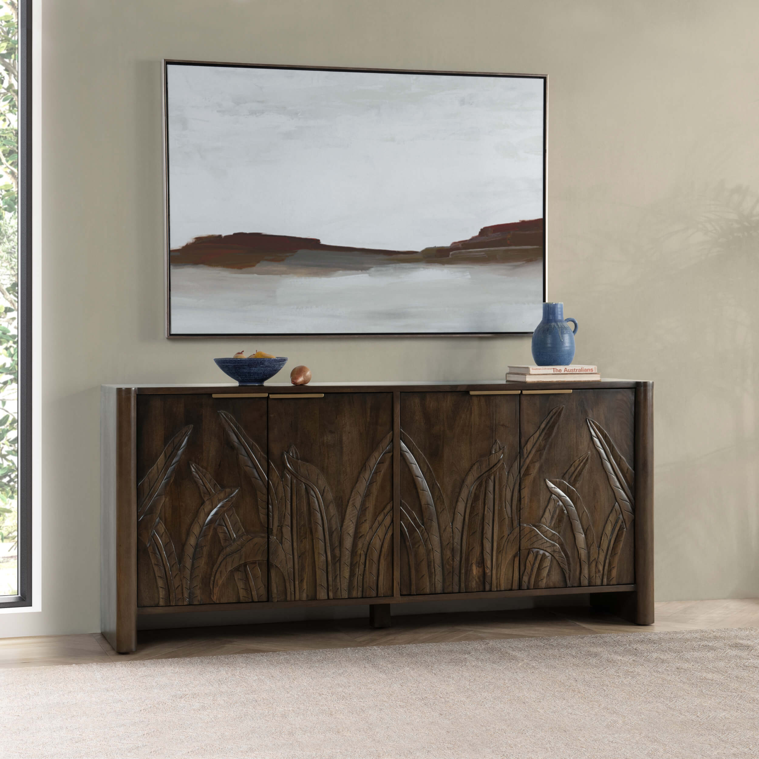 Ledro 4 Door Cabinet, Dark Brown - Image 8