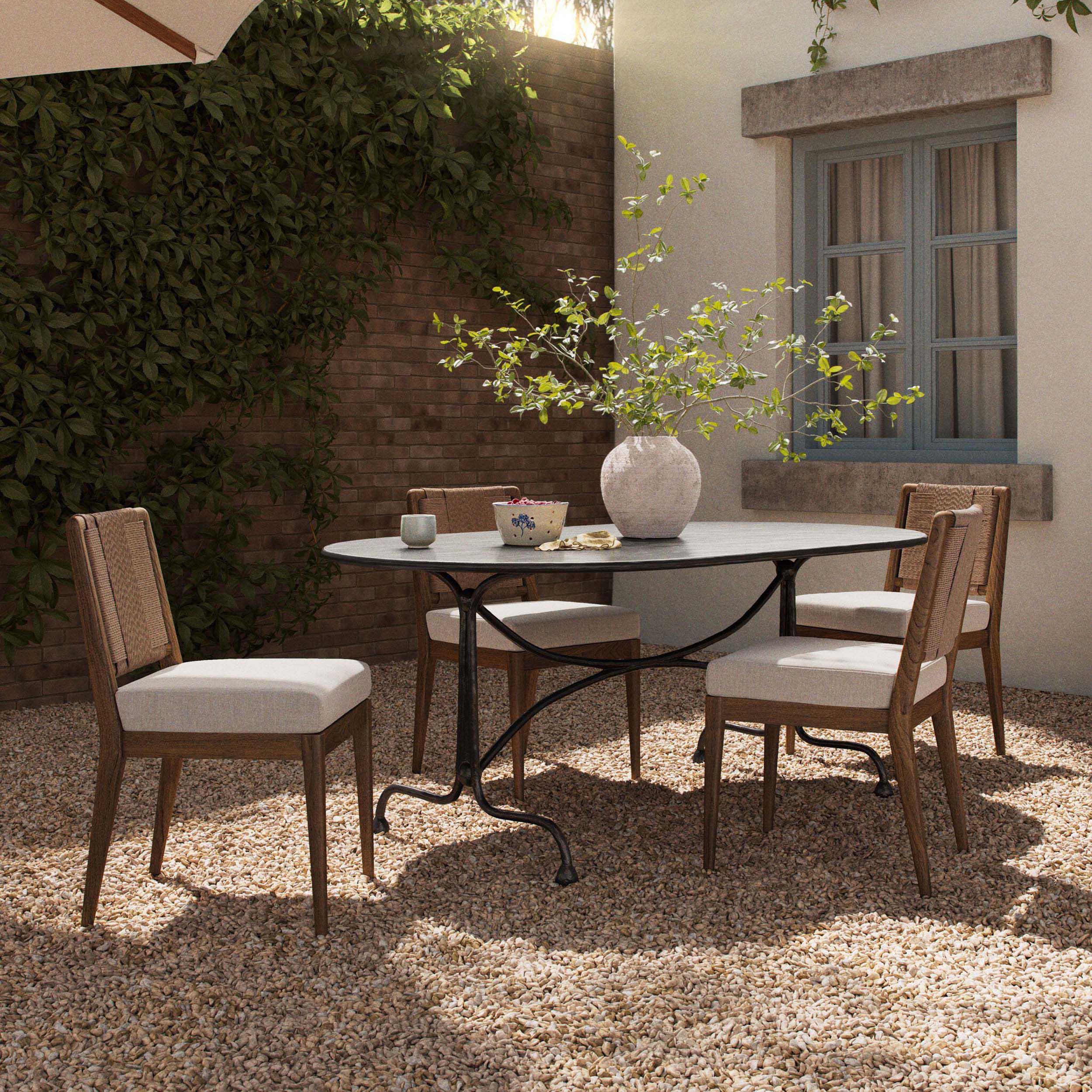 Lenoir Outdoor Dining Table, Disstressed Bronze by Four Hands - Image 8