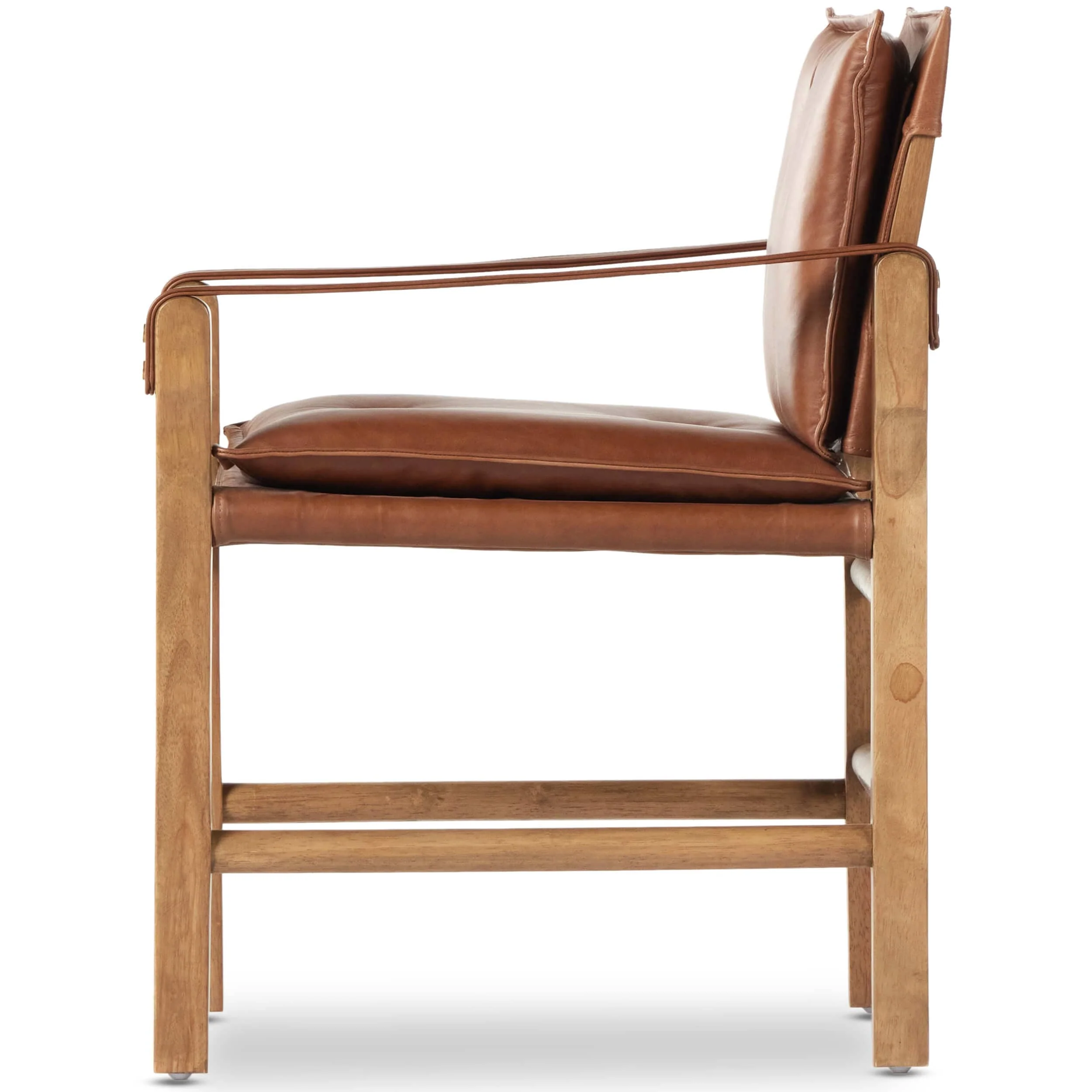 Lenz Leather Dining Arm Chair, Sonoma Chestnut by Four Hands - Image 2