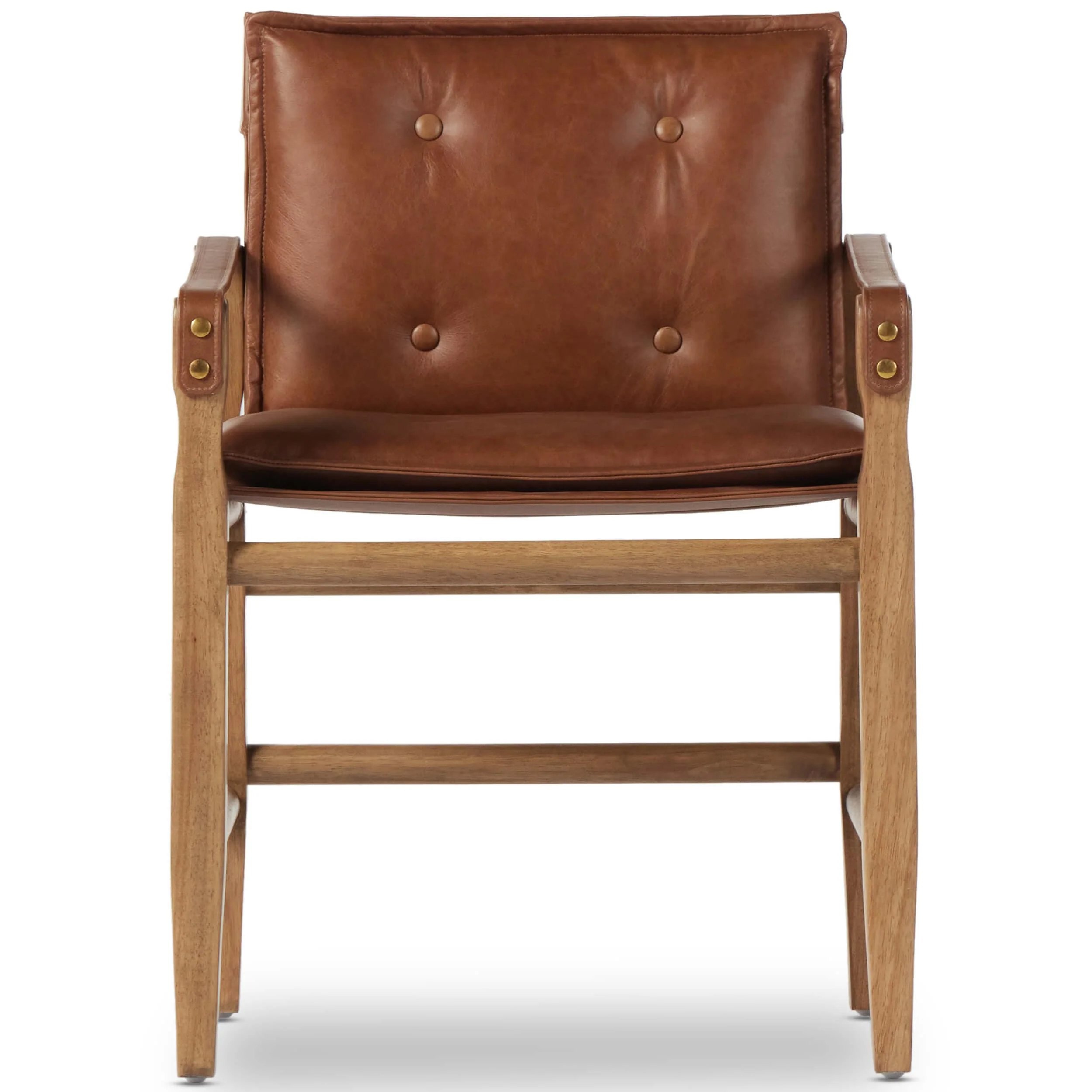 Lenz Leather Dining Arm Chair, Sonoma Chestnut by Four Hands - Image 3