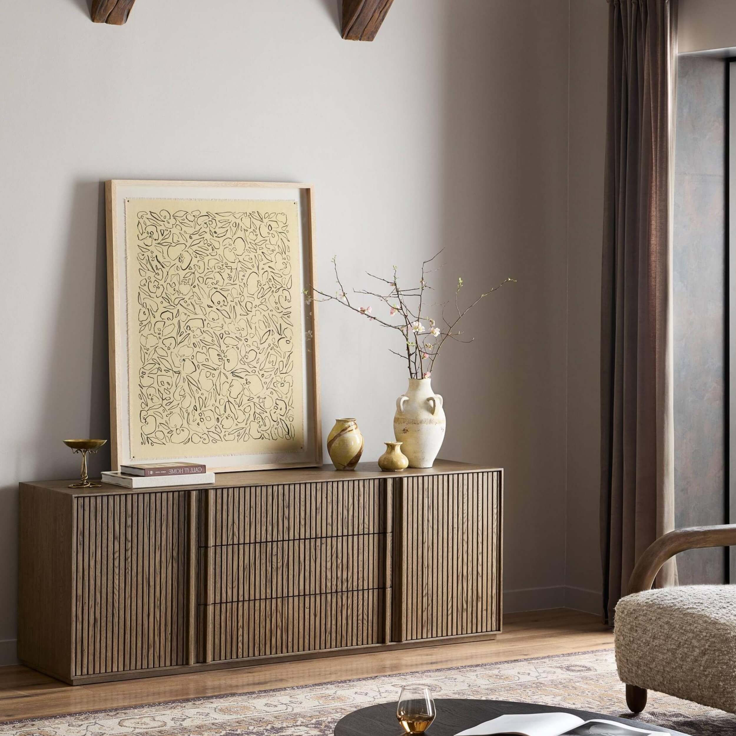 Leo Media Console, Rustic Grey by Four Hands - Image 8