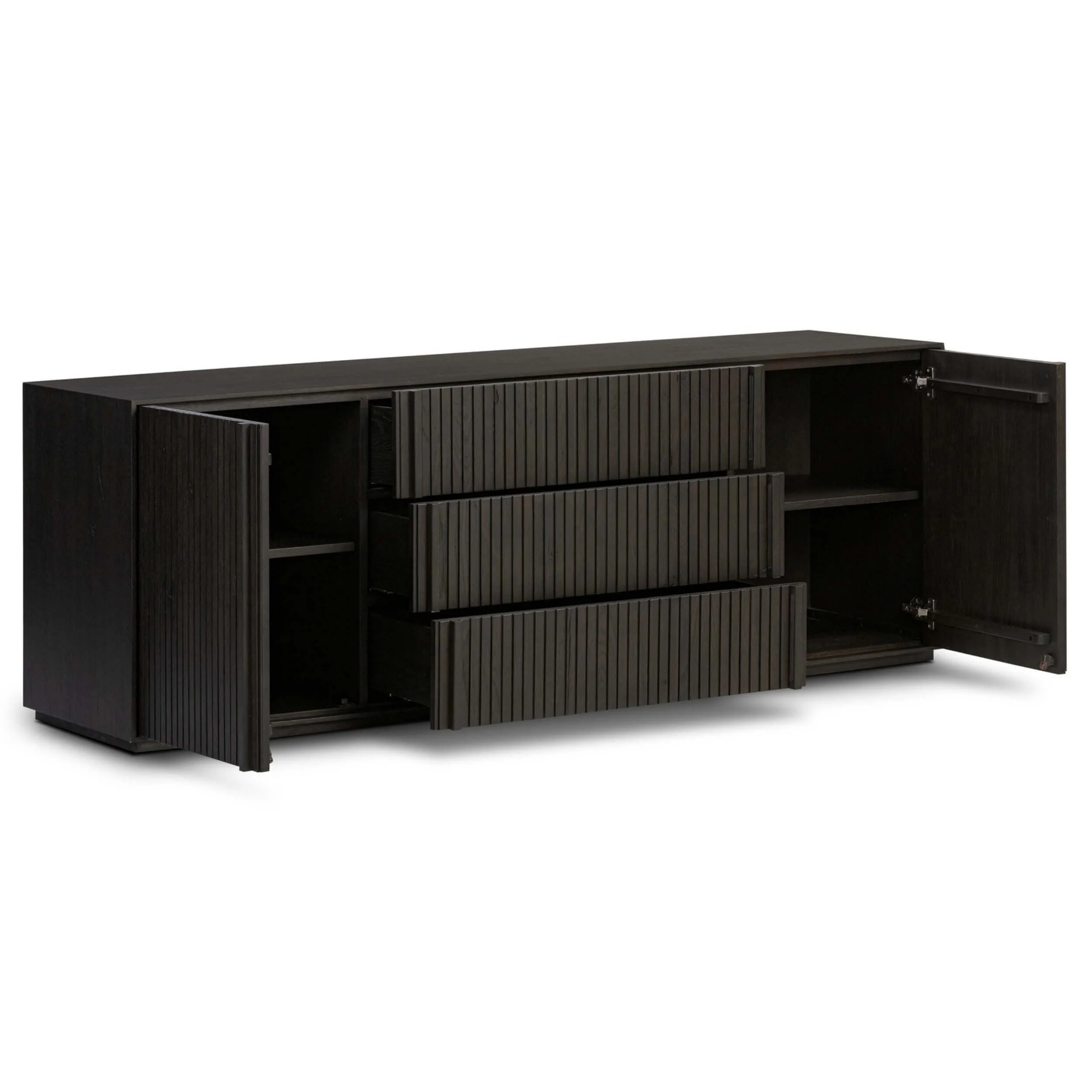 Leo Media Console, Smoked Black by Four Hands - Image 7